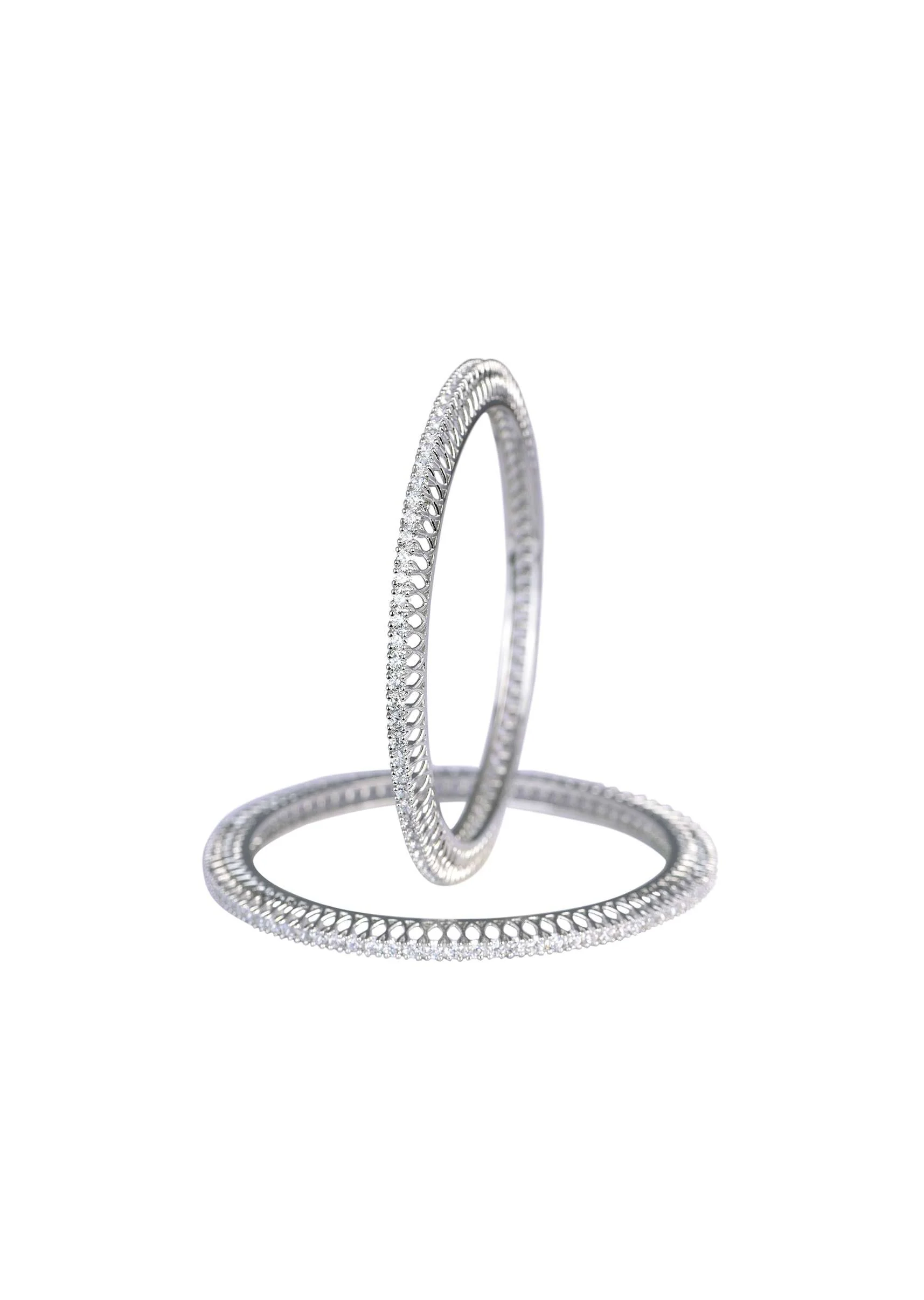 92.5 Sterling Silver Bangles Set of 2 - Image 4