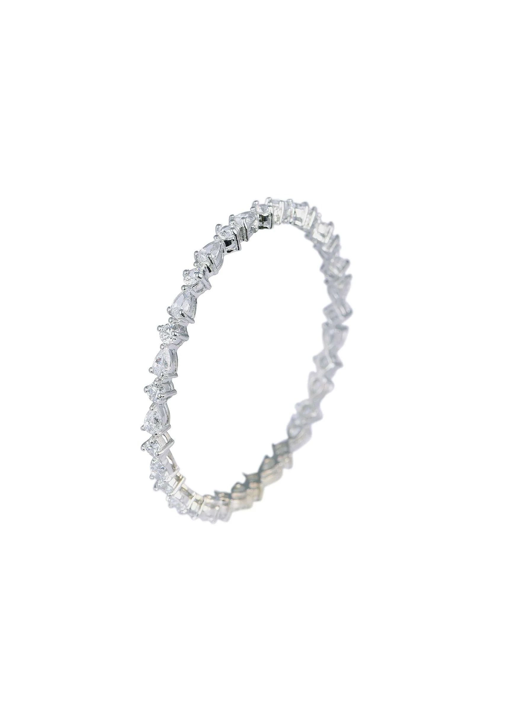 92.5 Sterling Silver Bangles With Studded Stones Set of 2 - Image 3