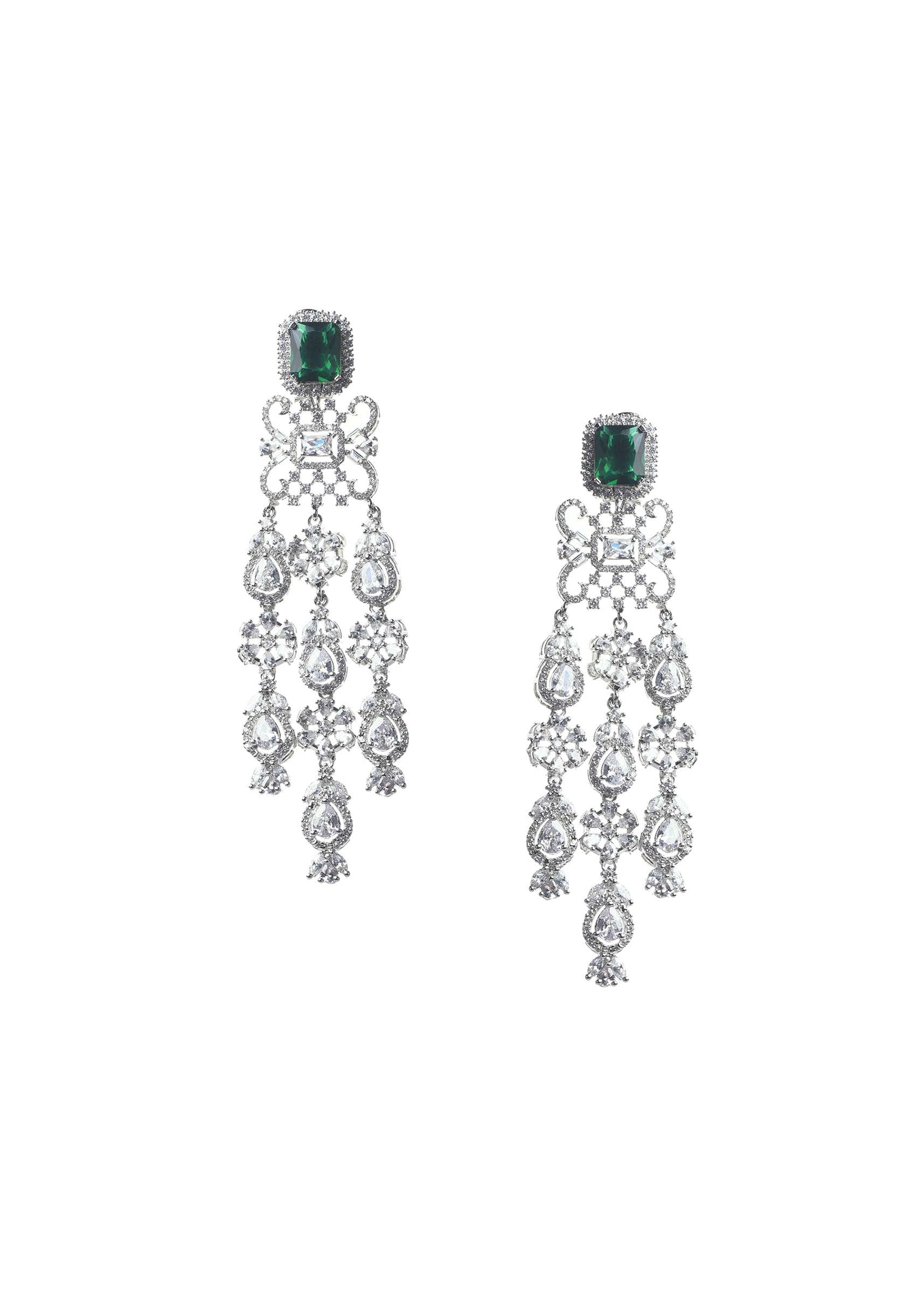 92.5 Sterling Silver Danglers Studded With Sapphire - Image 4