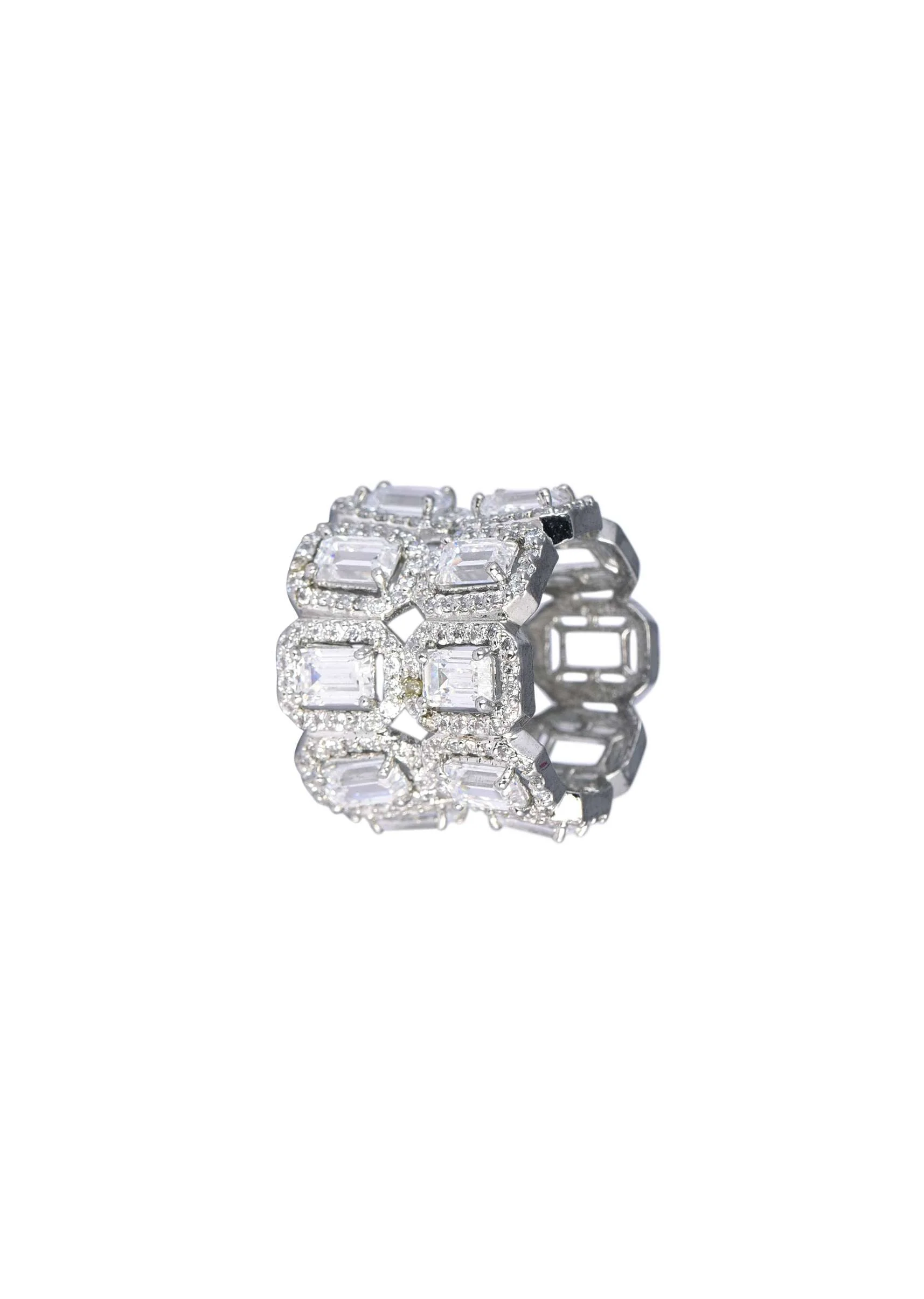 92.5 Sterling Silver Ring With Encrusted Zirconia - Image 2