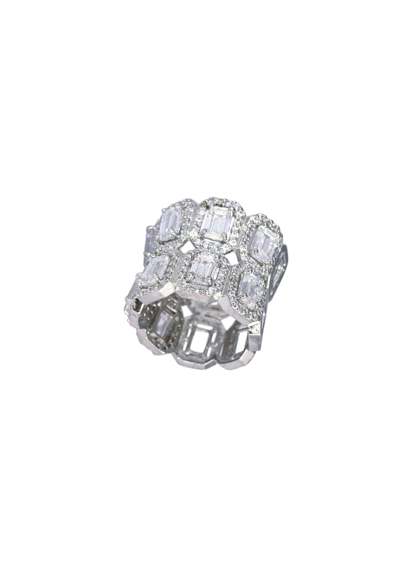 92.5 Sterling Silver Ring With Encrusted Zirconia - Image 3