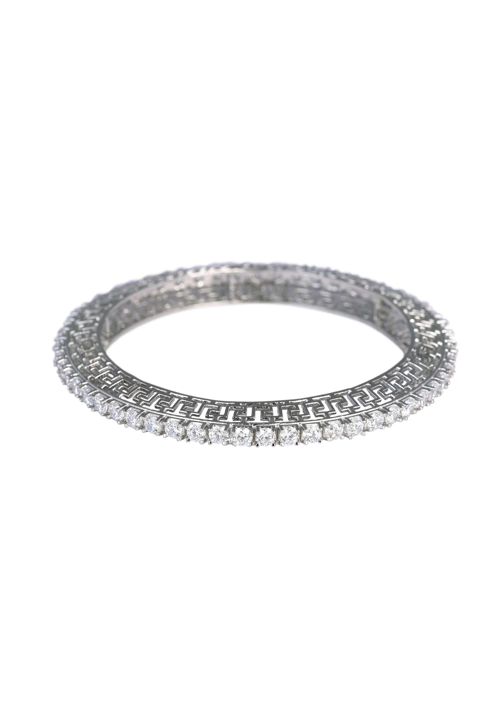92.5 Sterling Silver Zirconia Bangles Set of 2 - Image 5