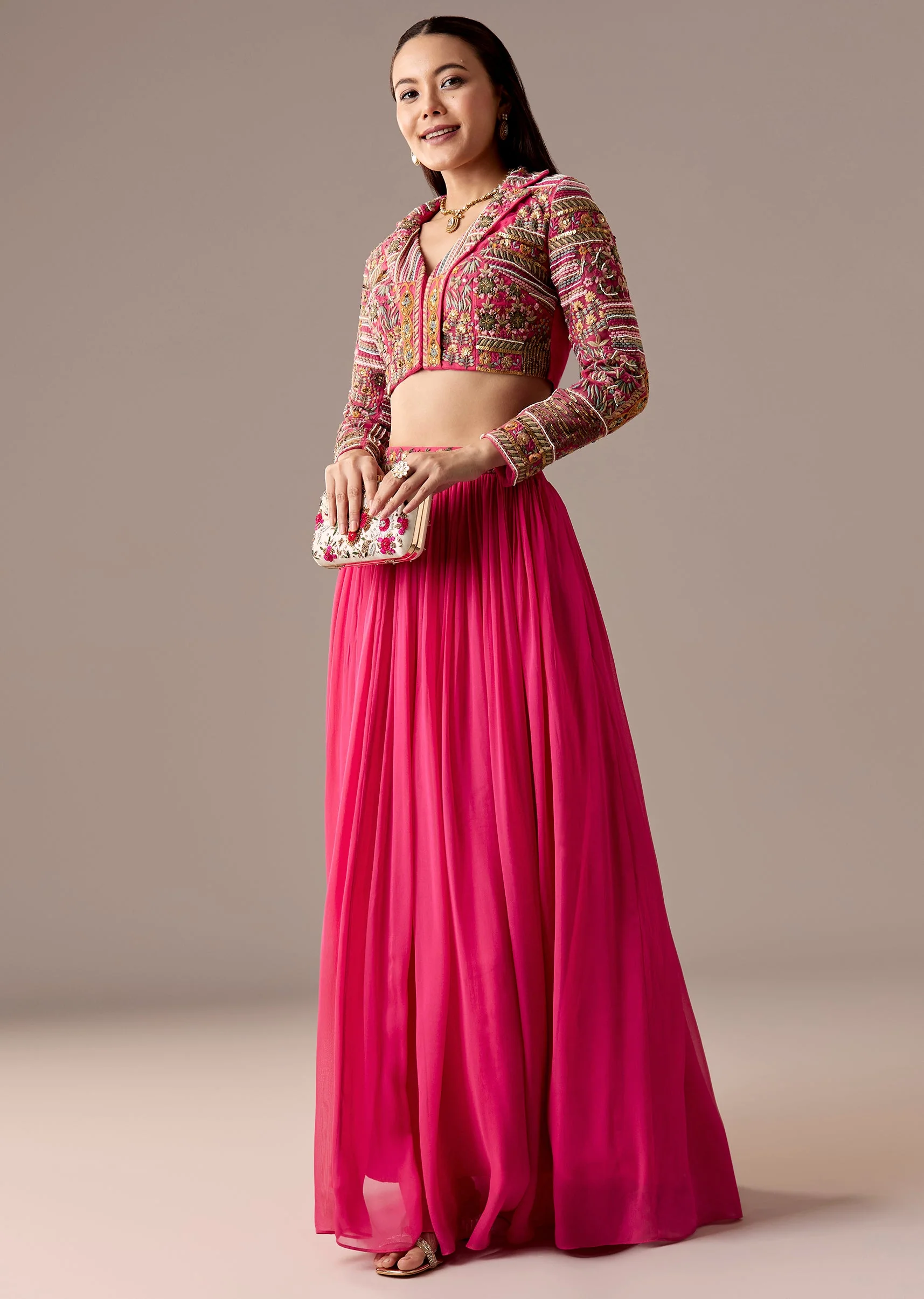 A Pink Bridesmaid Lehenga Sets - Image 3