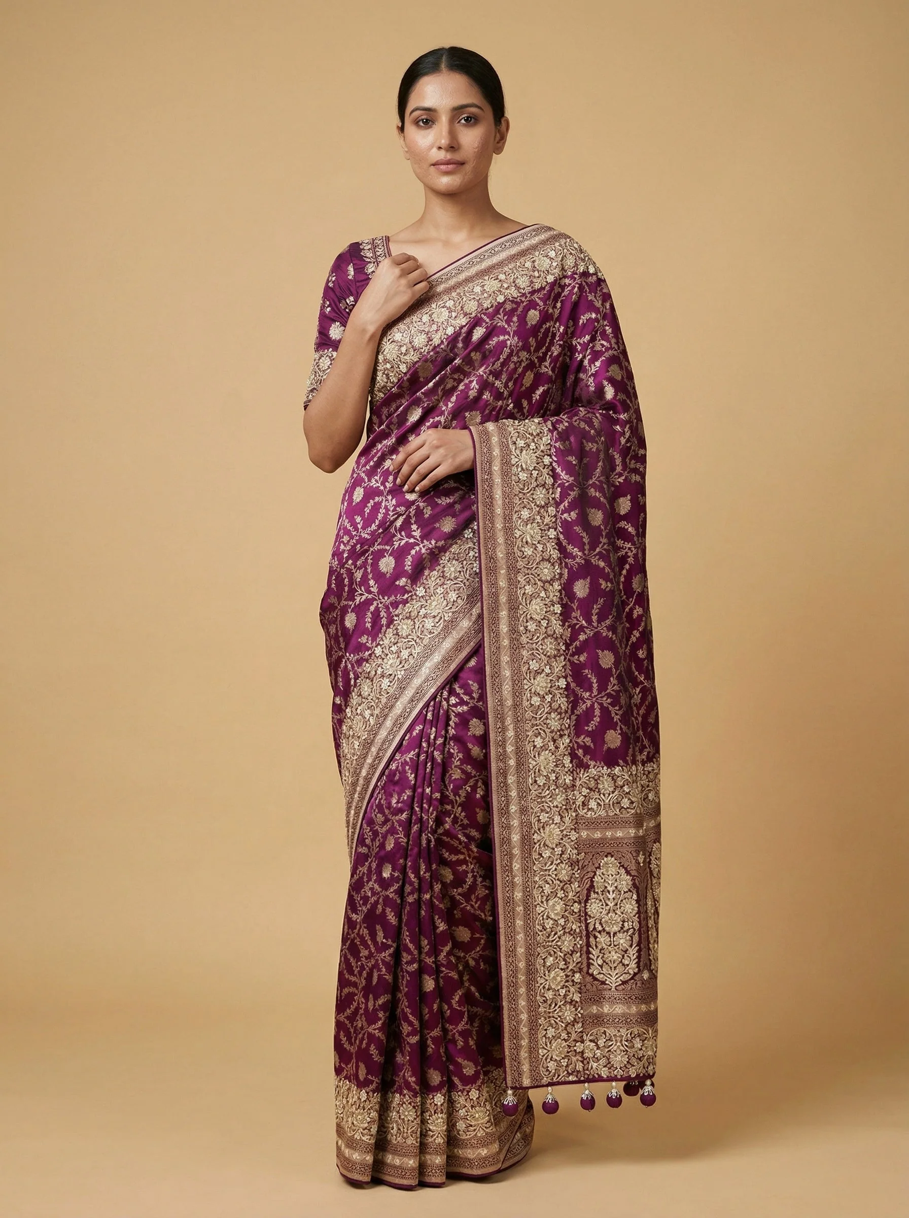 Amethyst Purple Embroidered Saree