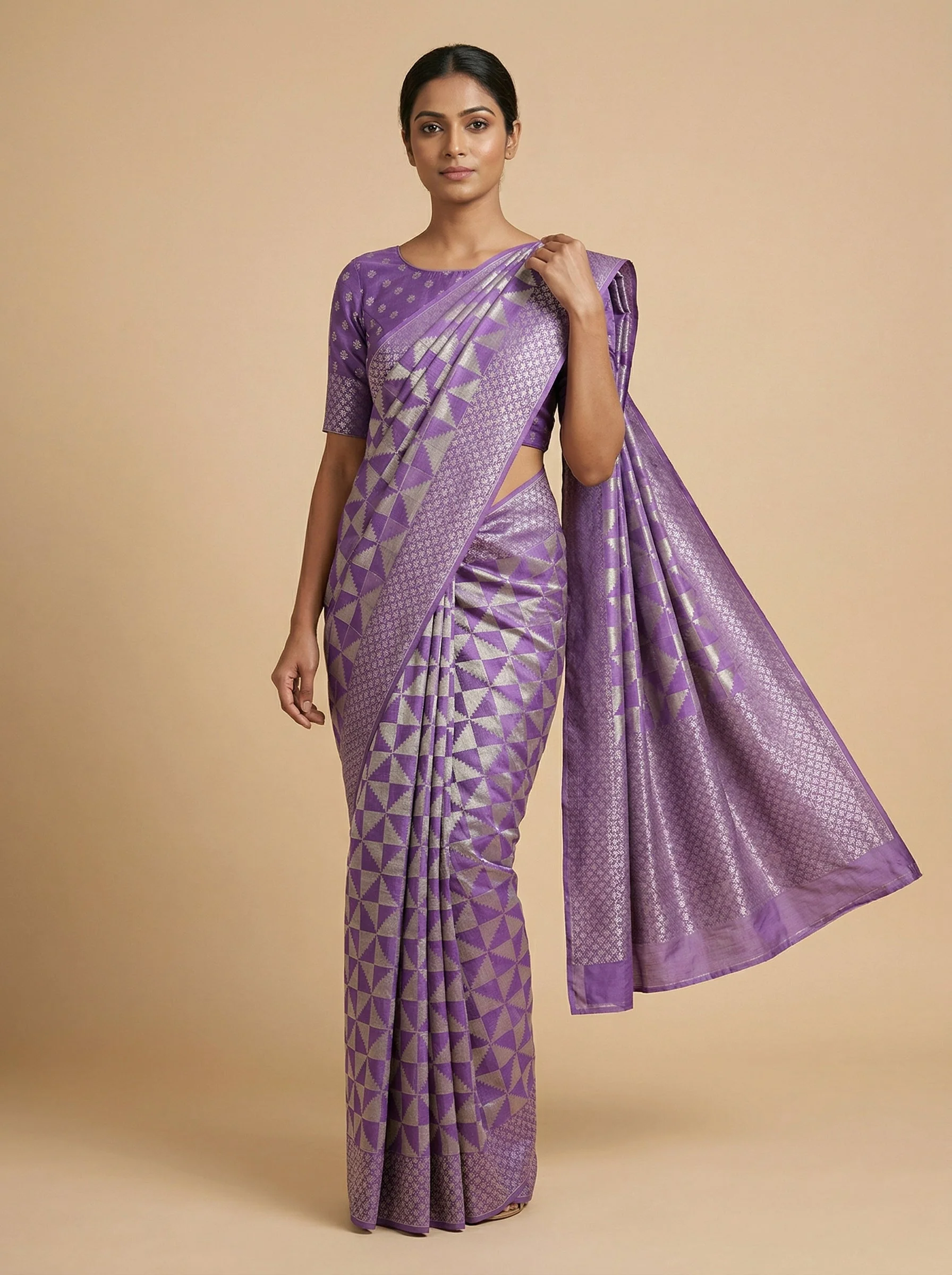 Amethyst Purple Handloom Saree