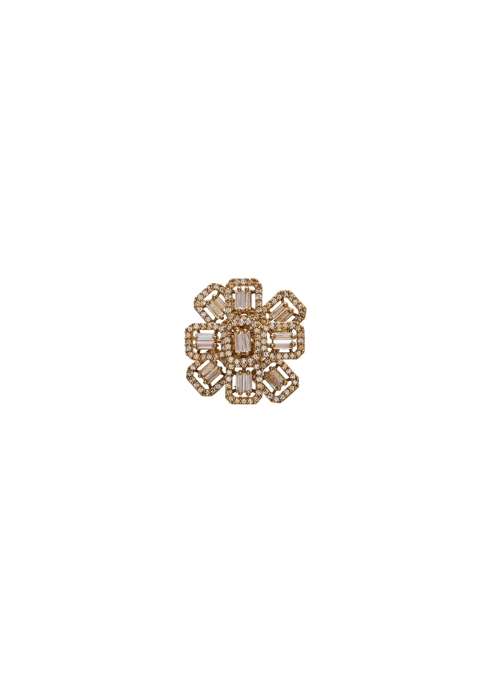 Antique Floral Zirconia Earrings - Image 2