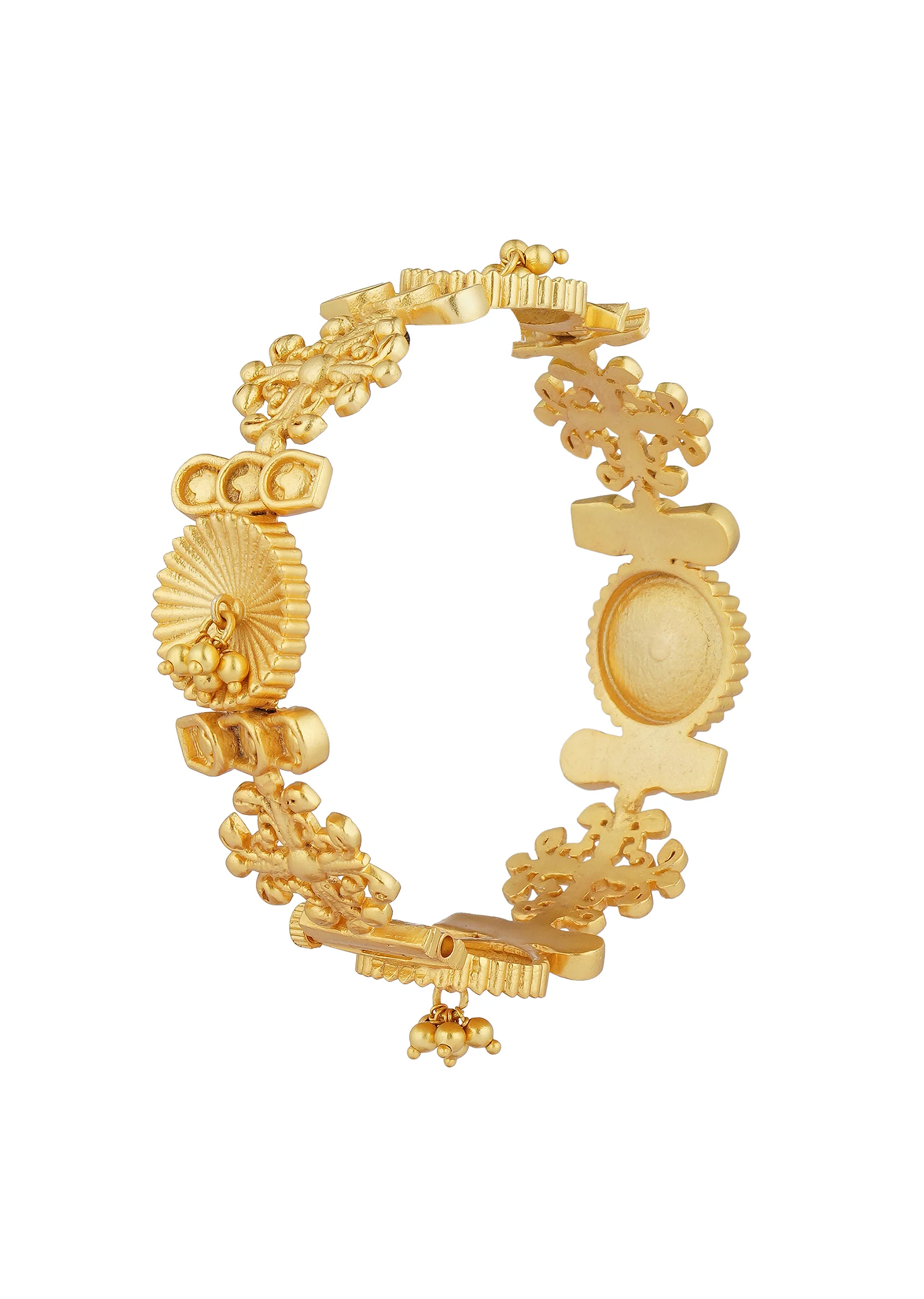 Antique Gold Bangle With Ornamental Motifs - Image 2