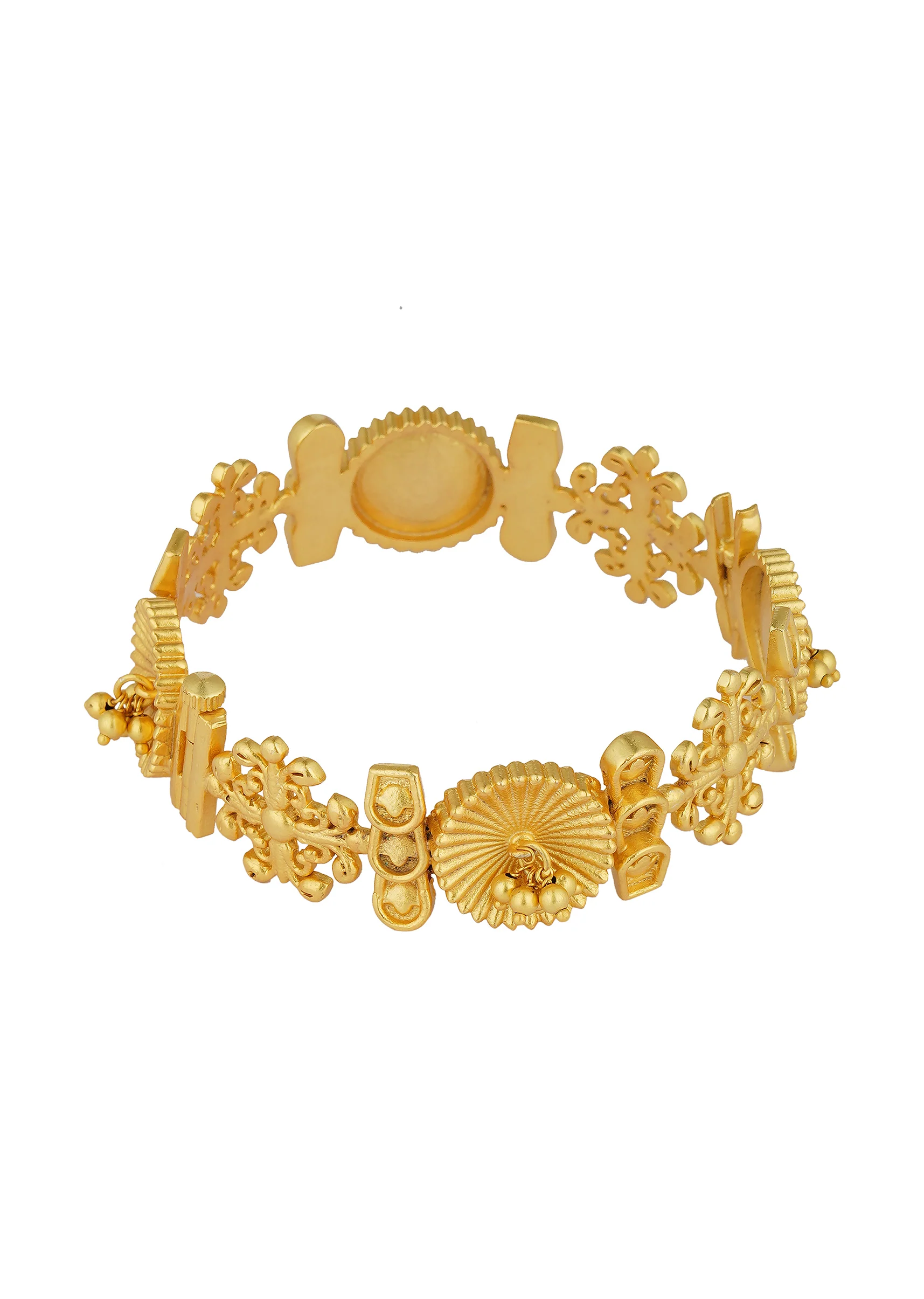 Antique Gold Bangle With Ornamental Motifs - Image 3