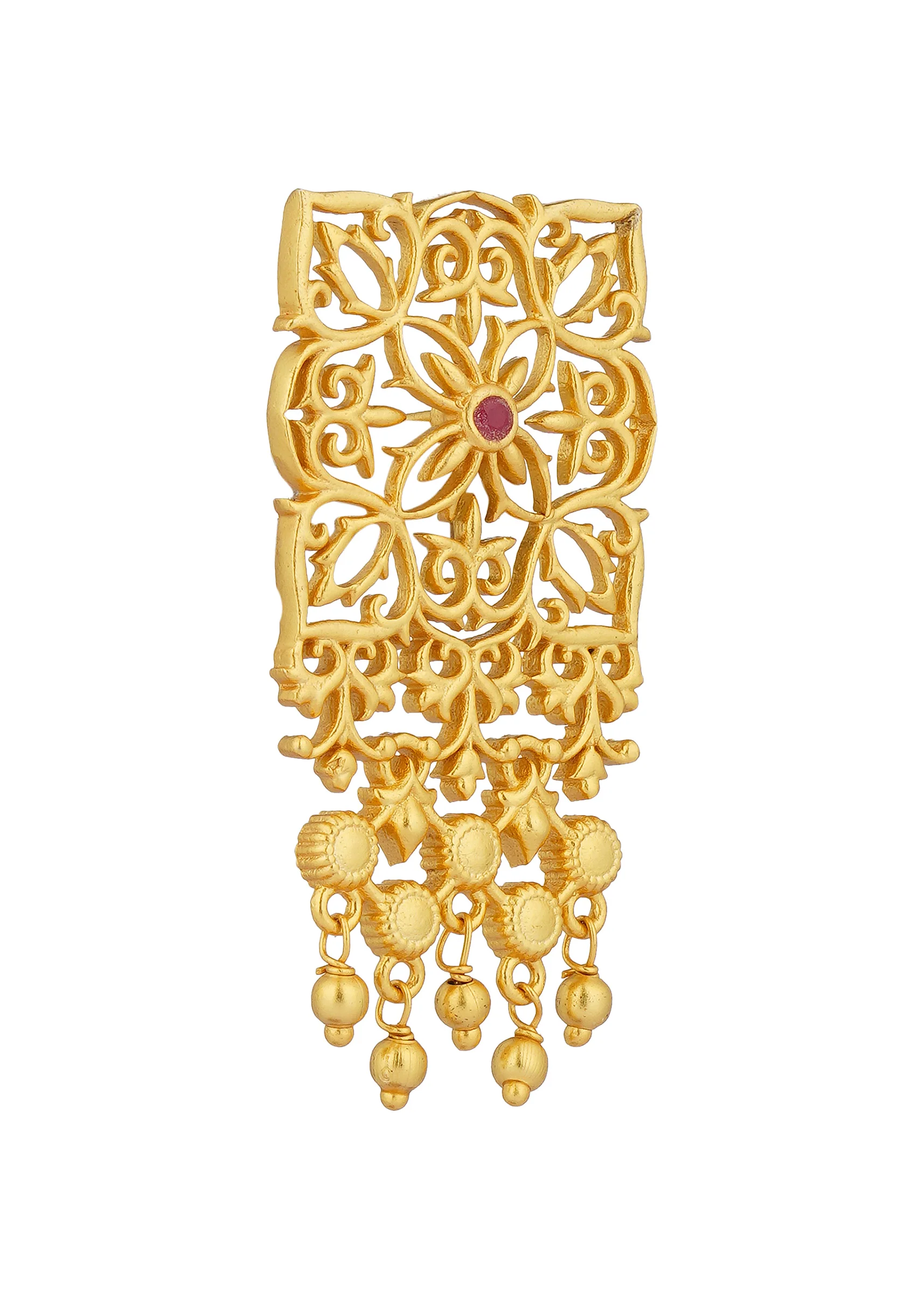 Antique Gold Eternal Enigma Stud Earrings With Zircon Accents - Image 3