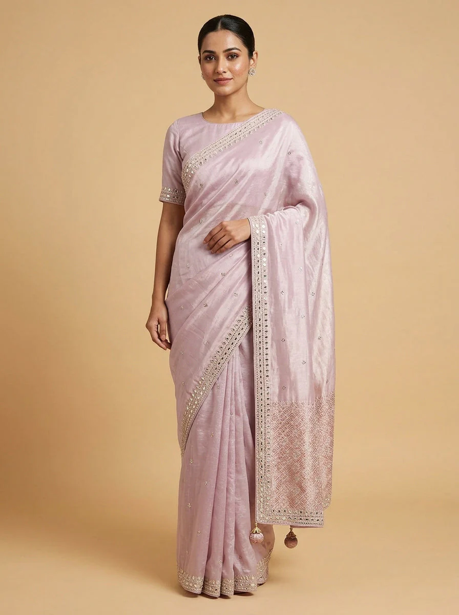 Apricot Peach Gentle Luxe Saree