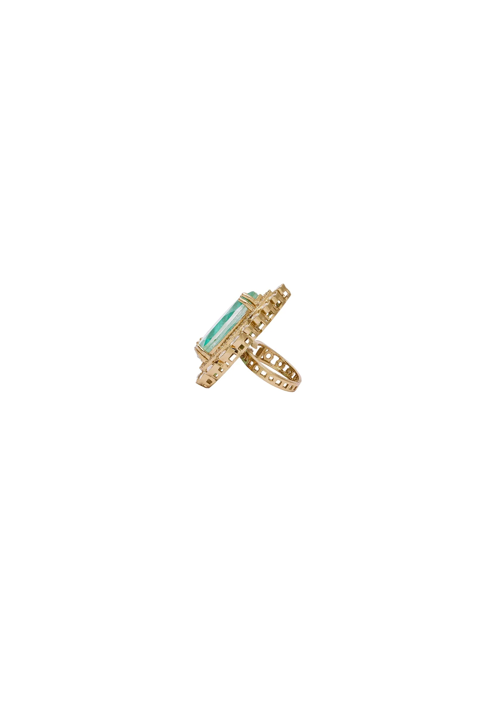 Aqua Blue Cocktail Statement Ring - Image 3