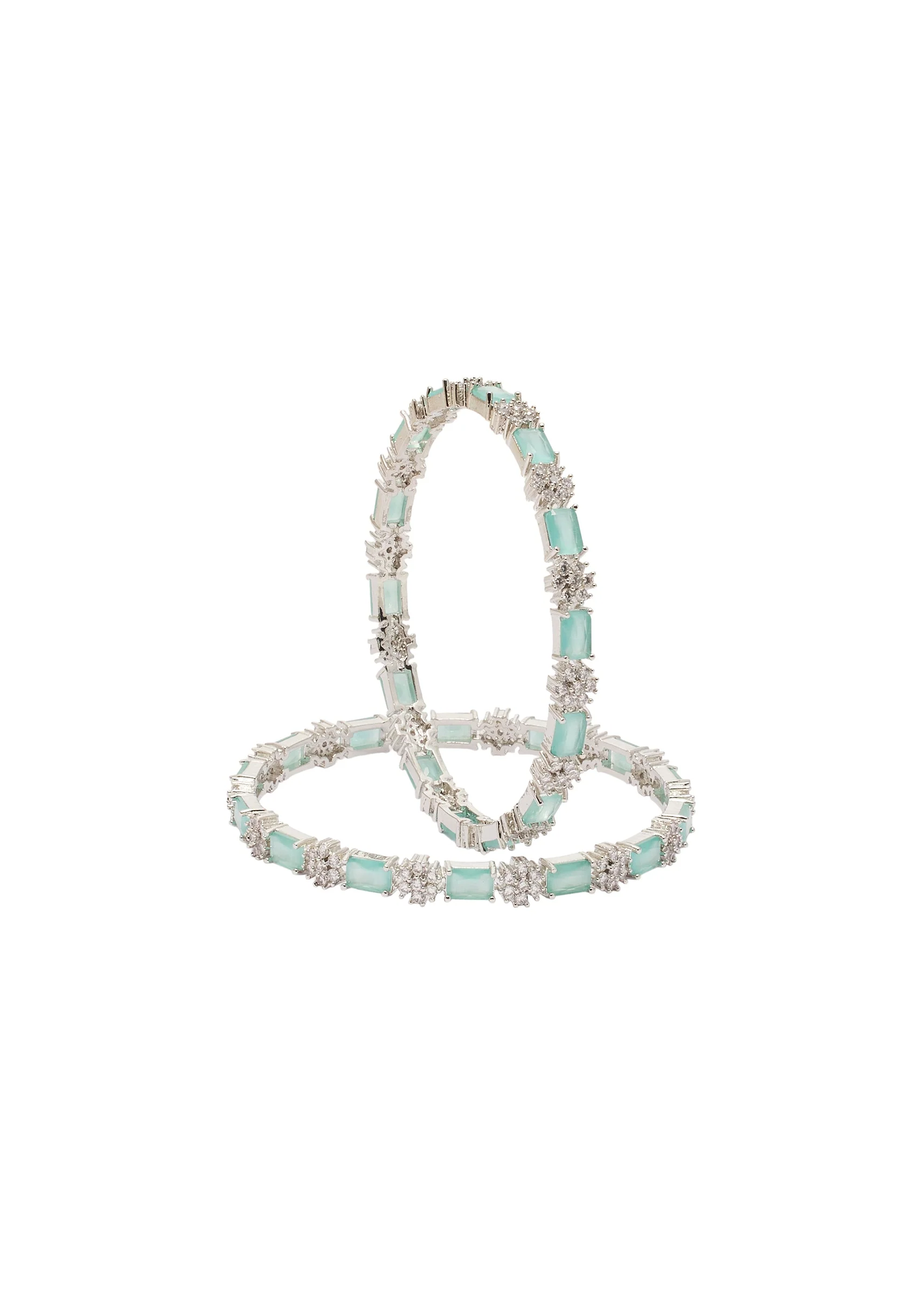 Aqua Designer Enamel Bangles - Image 2