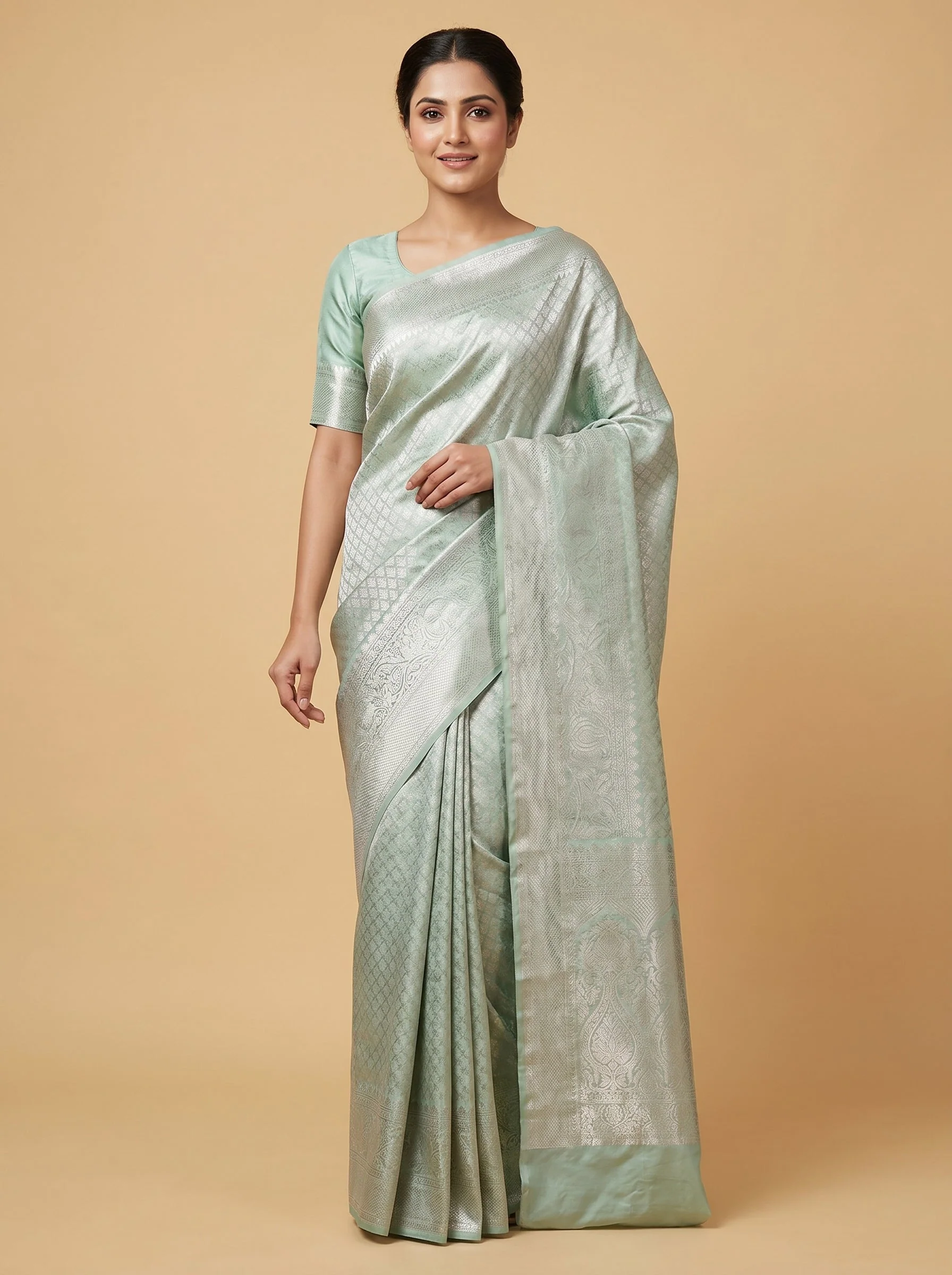 Aqua Fluid Drape Handloom Saree