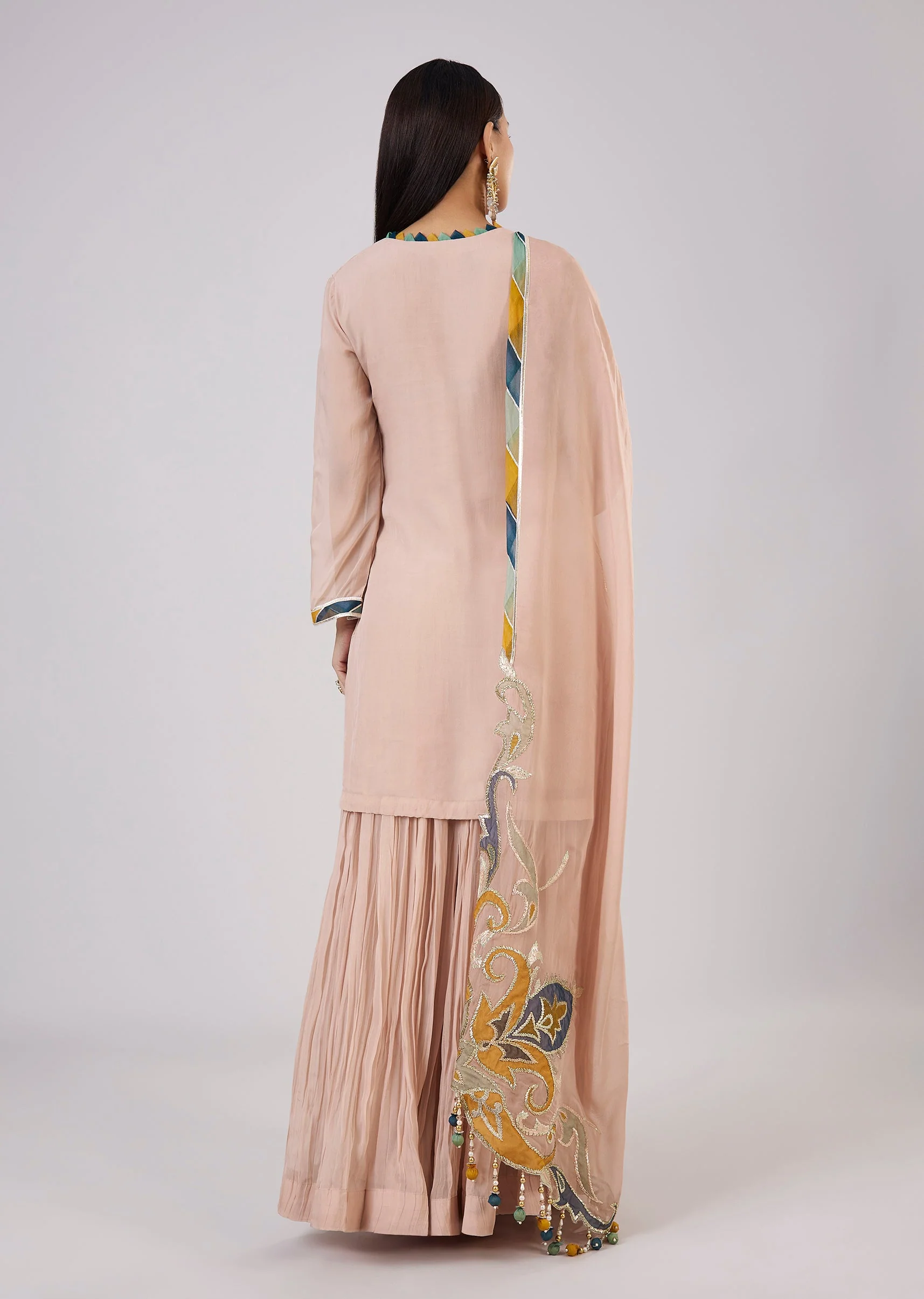 Baby Pink Organza Palazzo Set - Image 5