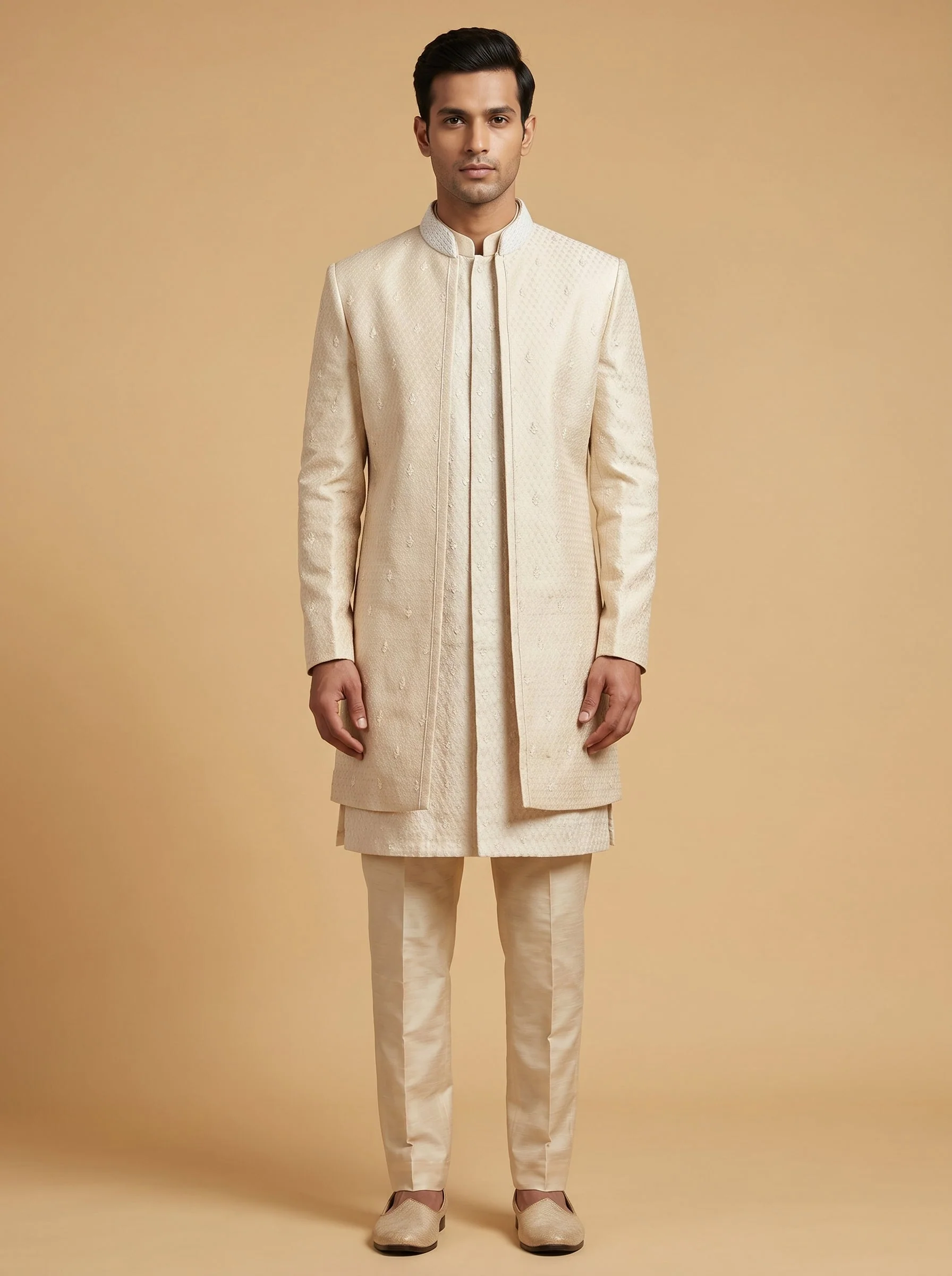 Beige Classic Elegant Sherwani