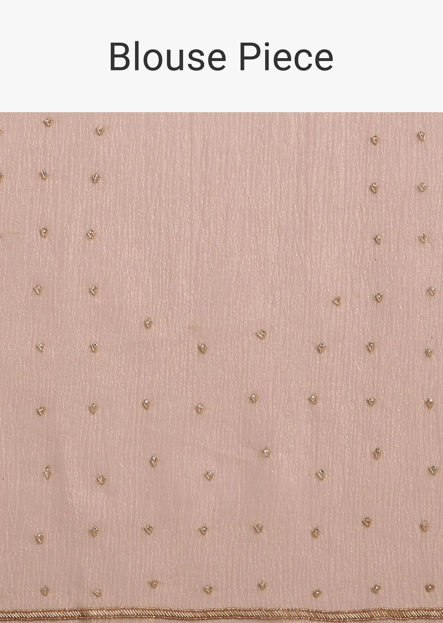 Beige Crushed Tissue Saree With Stone Embellishment And Glossy Finish - Image 10