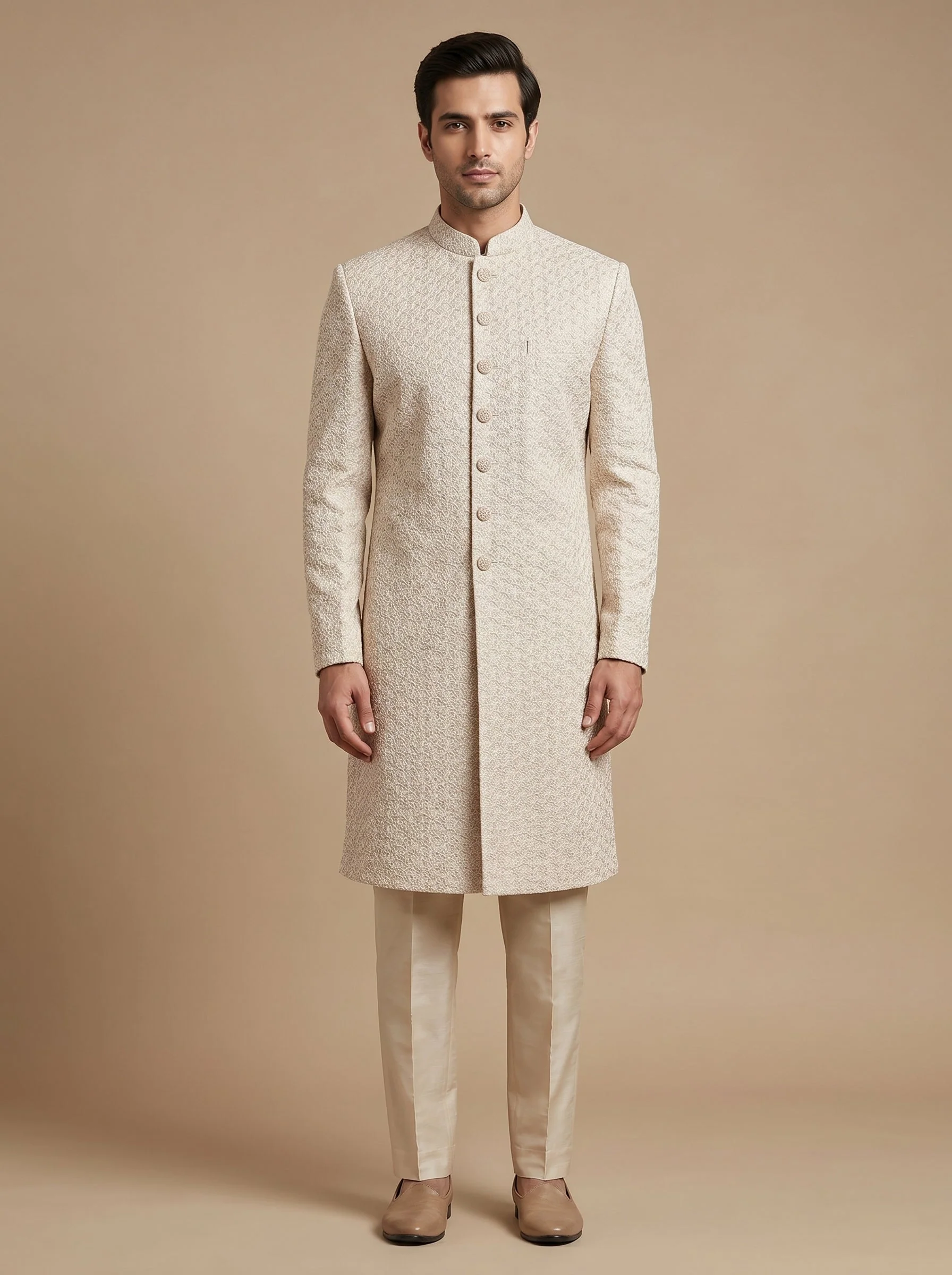 Beige Elegant Sherwani