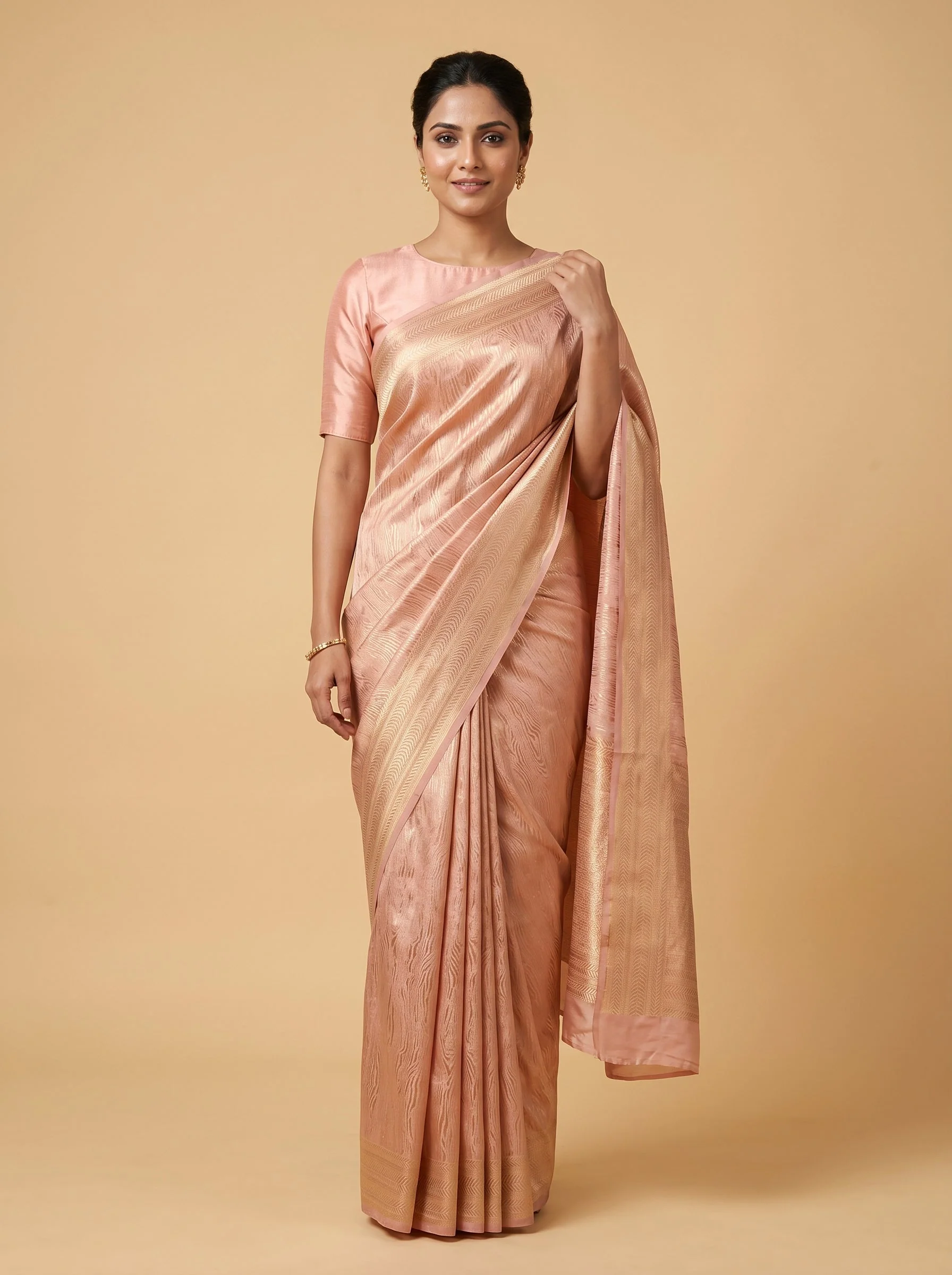 Beige Handloom Saree with Soft Undertone