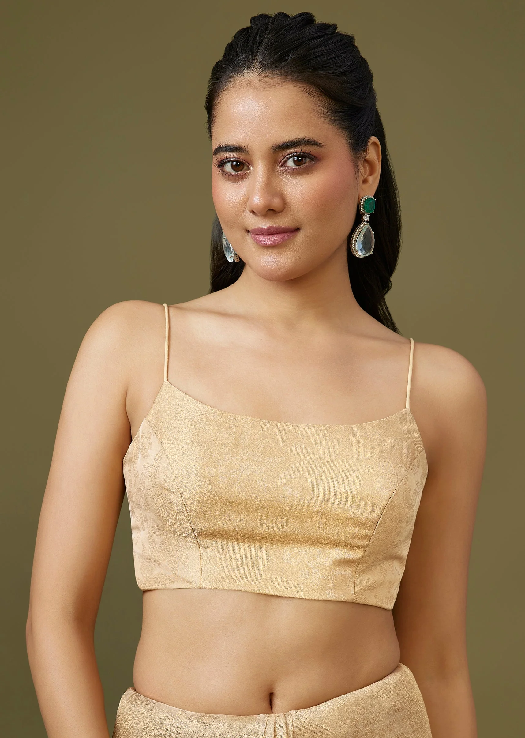 Beige Jacquard Dola Silk Saree - Image 7