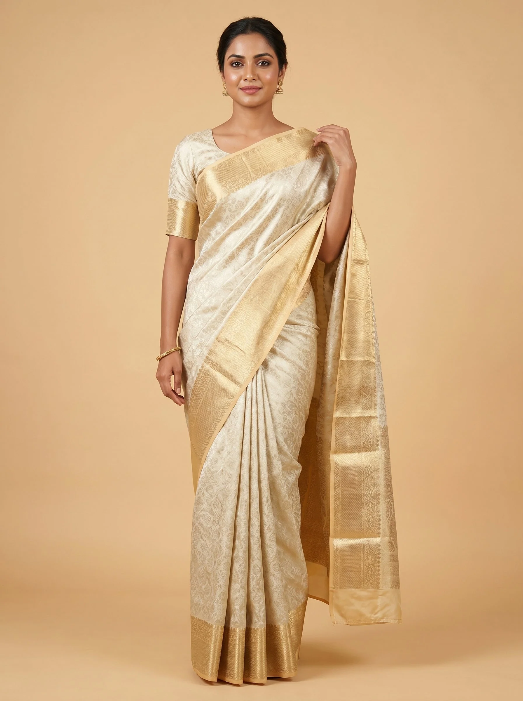 Beige Mellow Balanced Handloom Saree