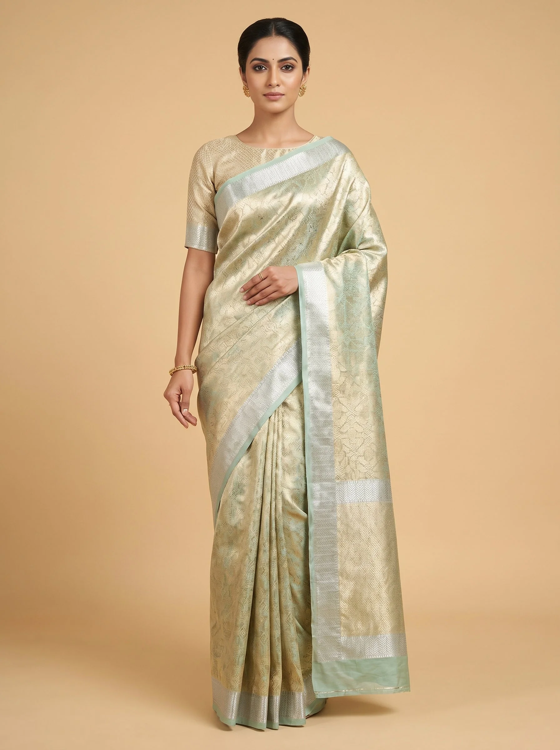 Beige Neutral Handloom Saree