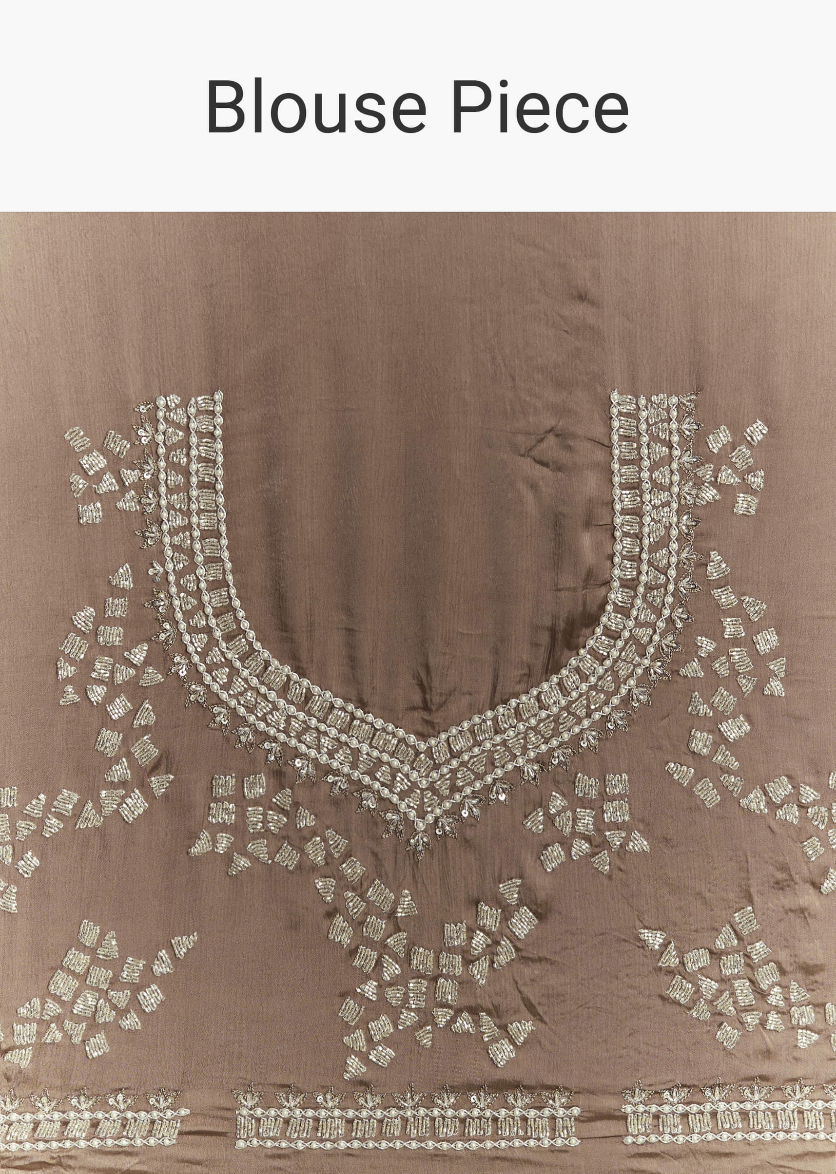Beige Satin Bridesmaid Lehenga With Heavy Embroidery - Image 6