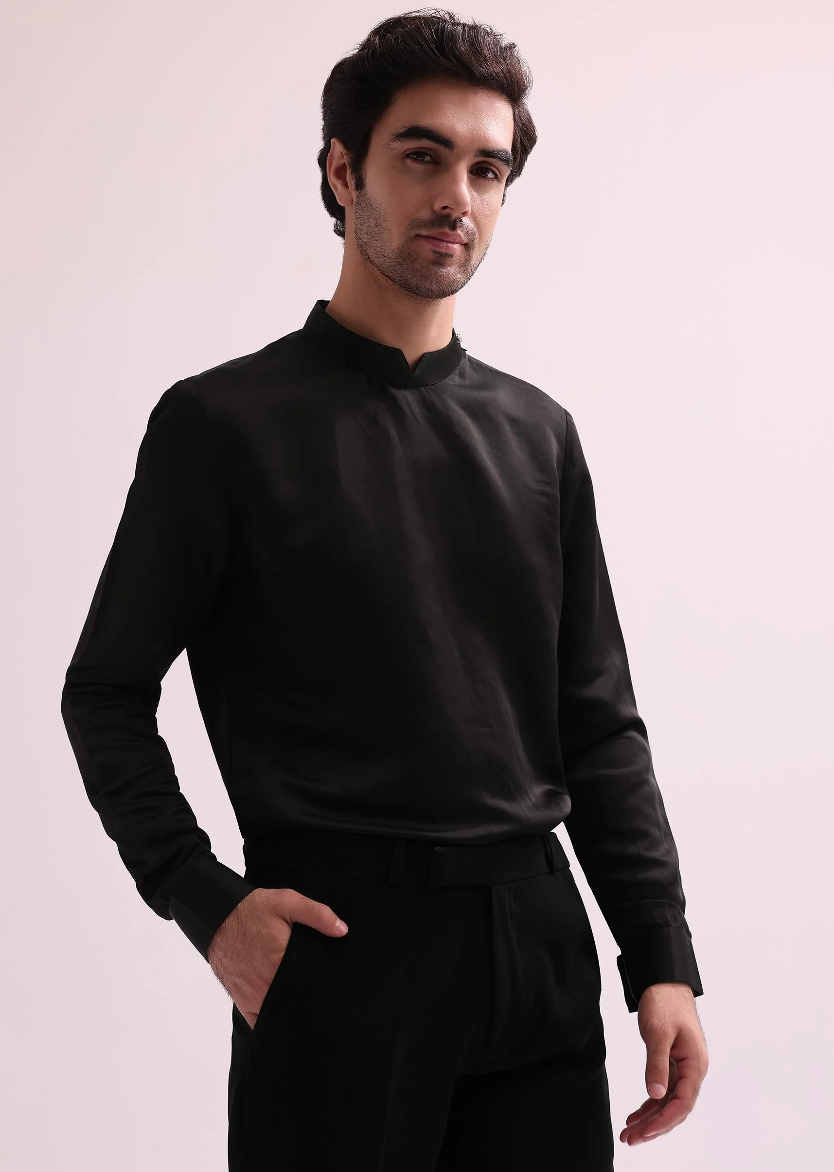 Black Chain Embellished Jacket With Shirt And Pants - Image 6