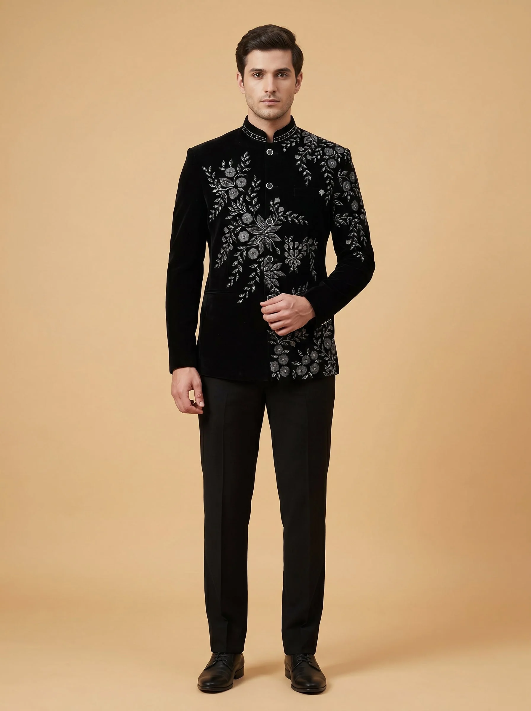 Black Contemporary Jodhpuri Suit