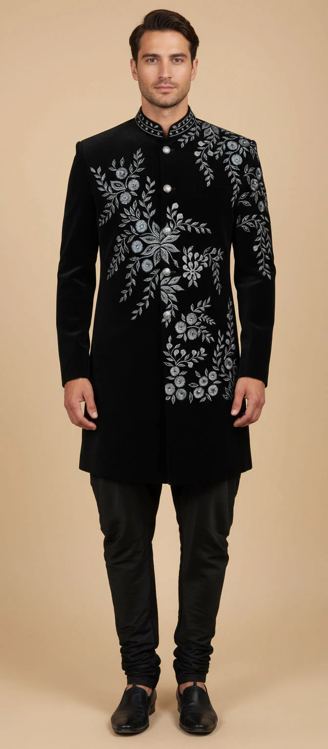 Black Contemporary Jodhpuri Suit - Image 2