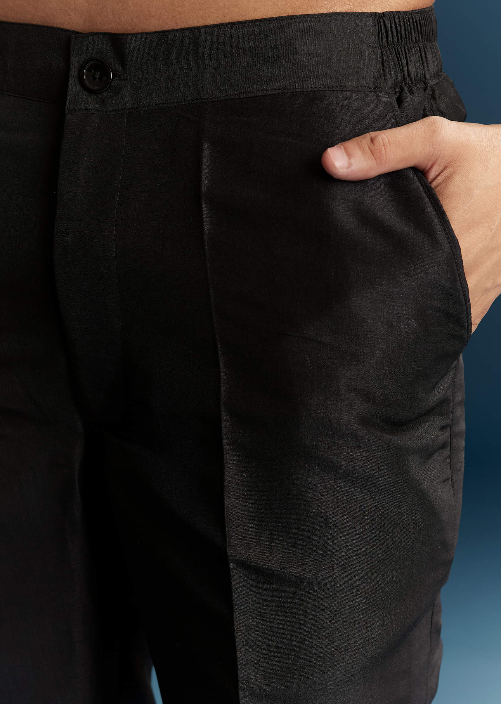 Black Corduroy Shirt Jacket For Men With Embroidery - Image 8