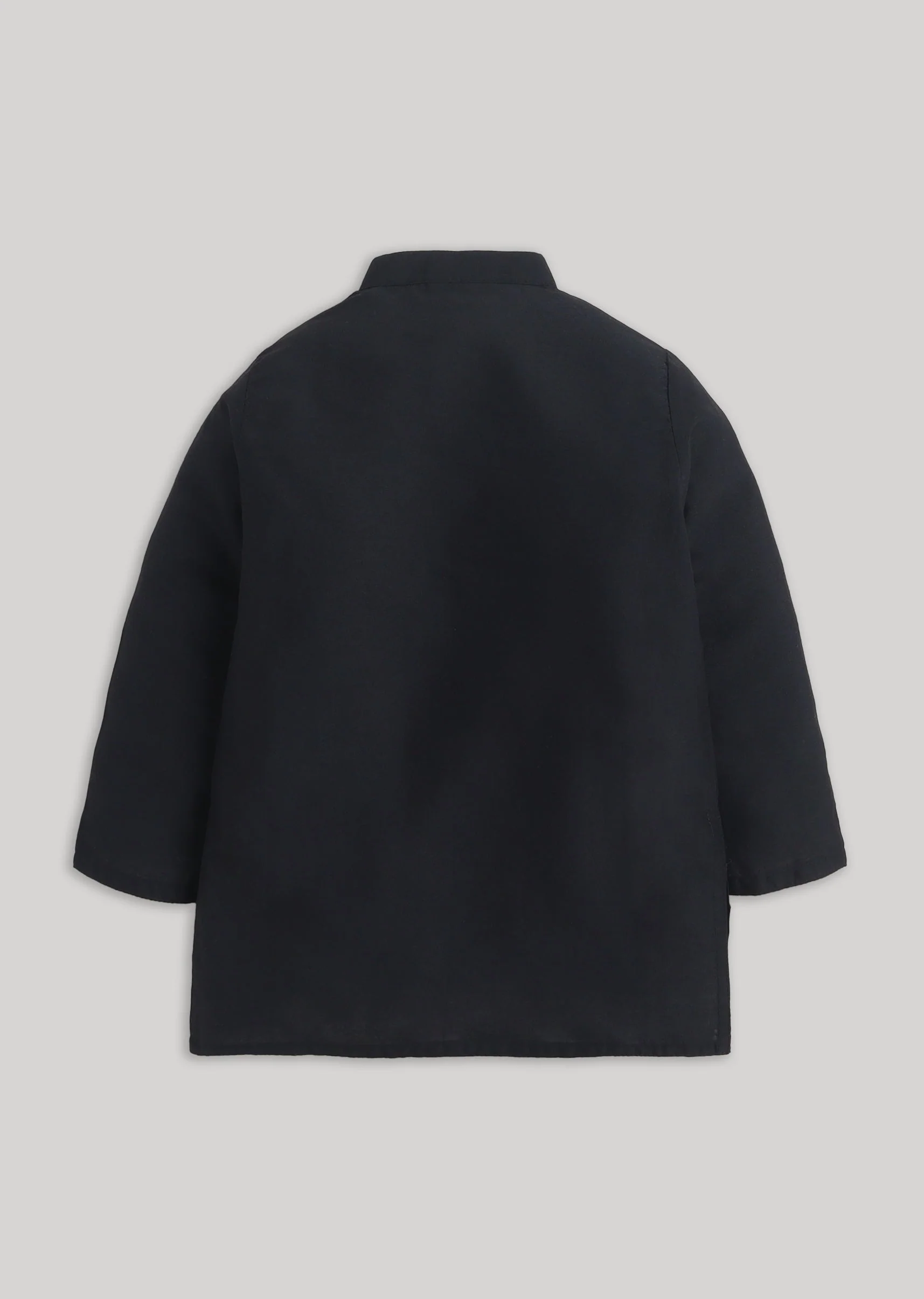 Black Cotton Kurta Jacket Set With Gotta Work Nehru Jacket - Image 3