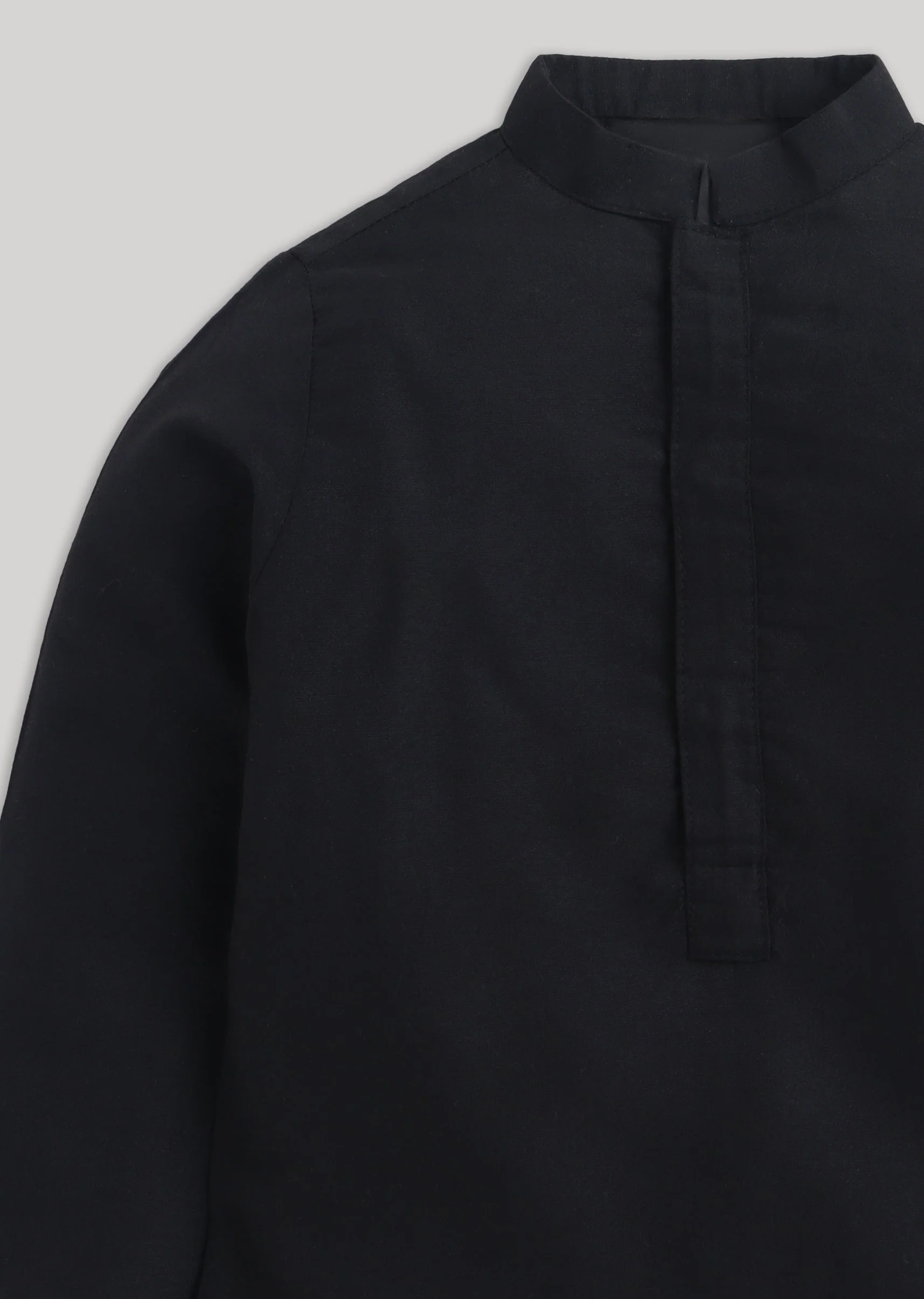 Black Cotton Kurta Jacket Set With Gotta Work Nehru Jacket - Image 4