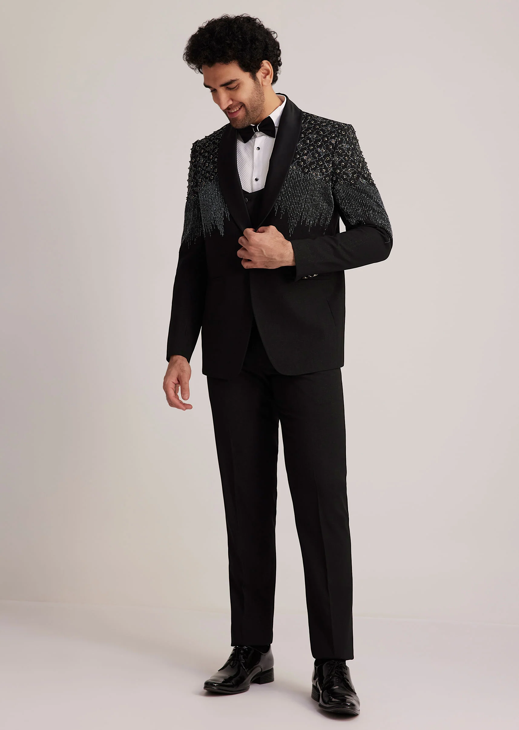 Black Embellished Tuxedo - Image 4
