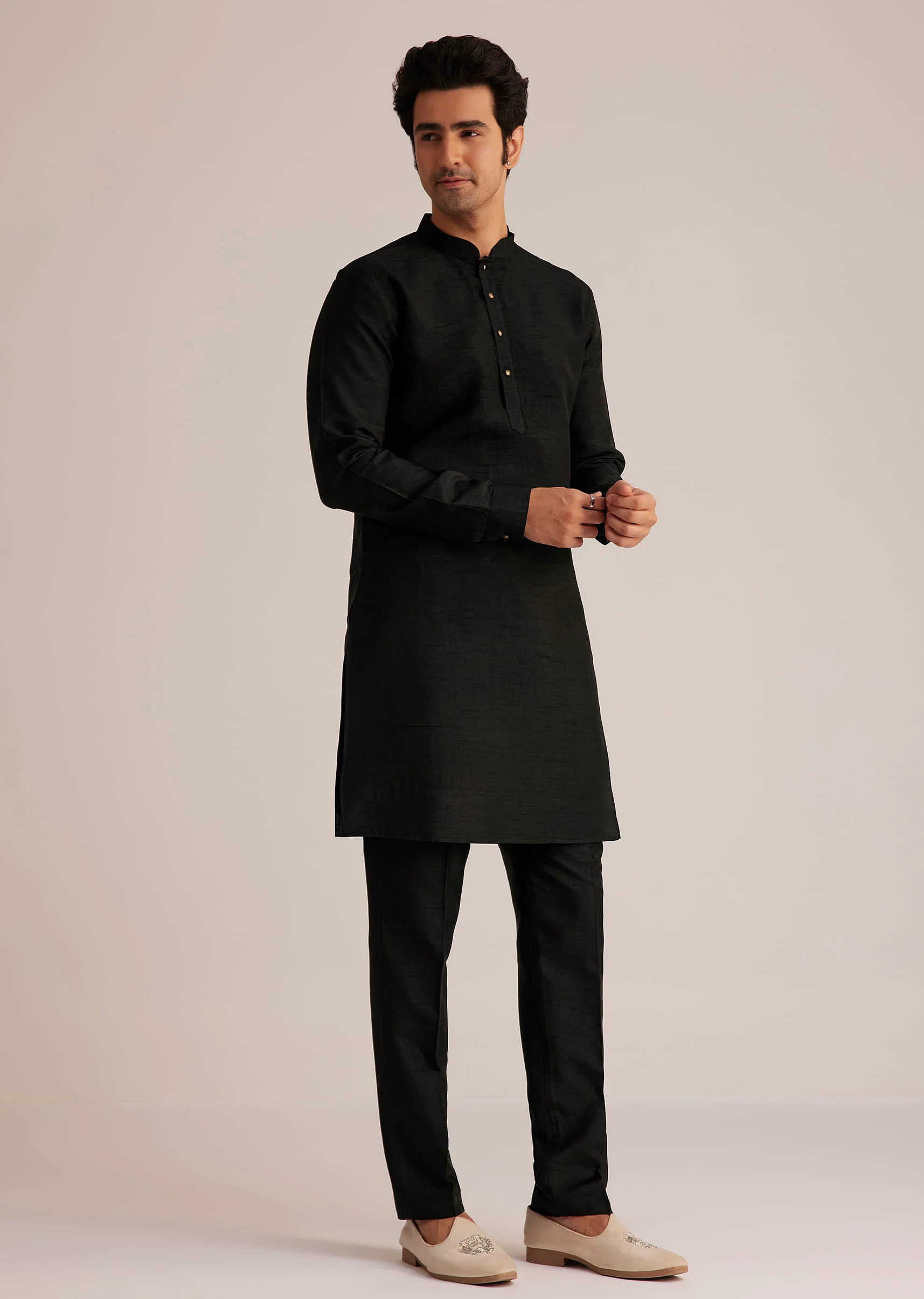Black Embroidered Nehru Jacket Set - Image 7