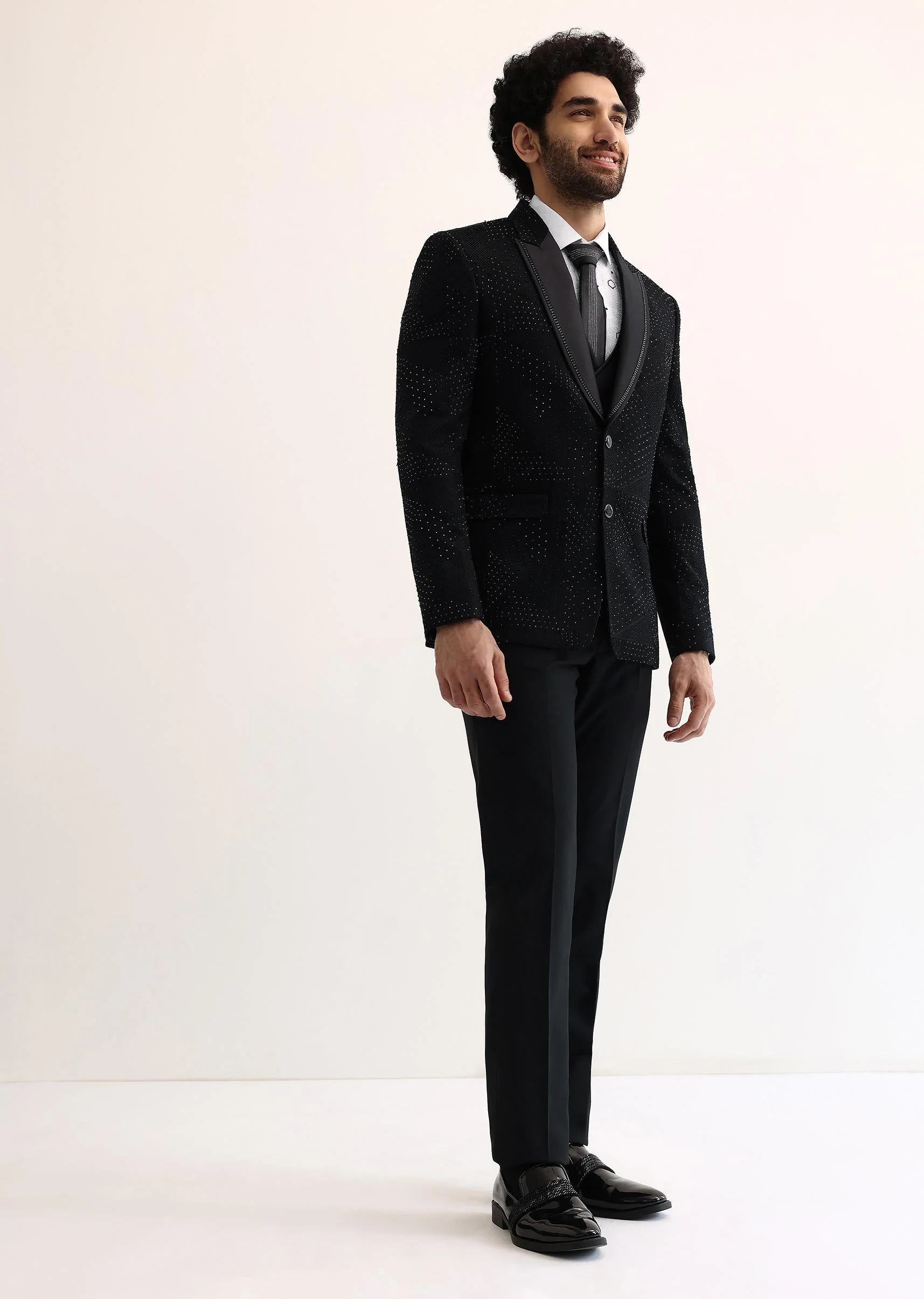 Black Embroidered Tuxedo - Image 4