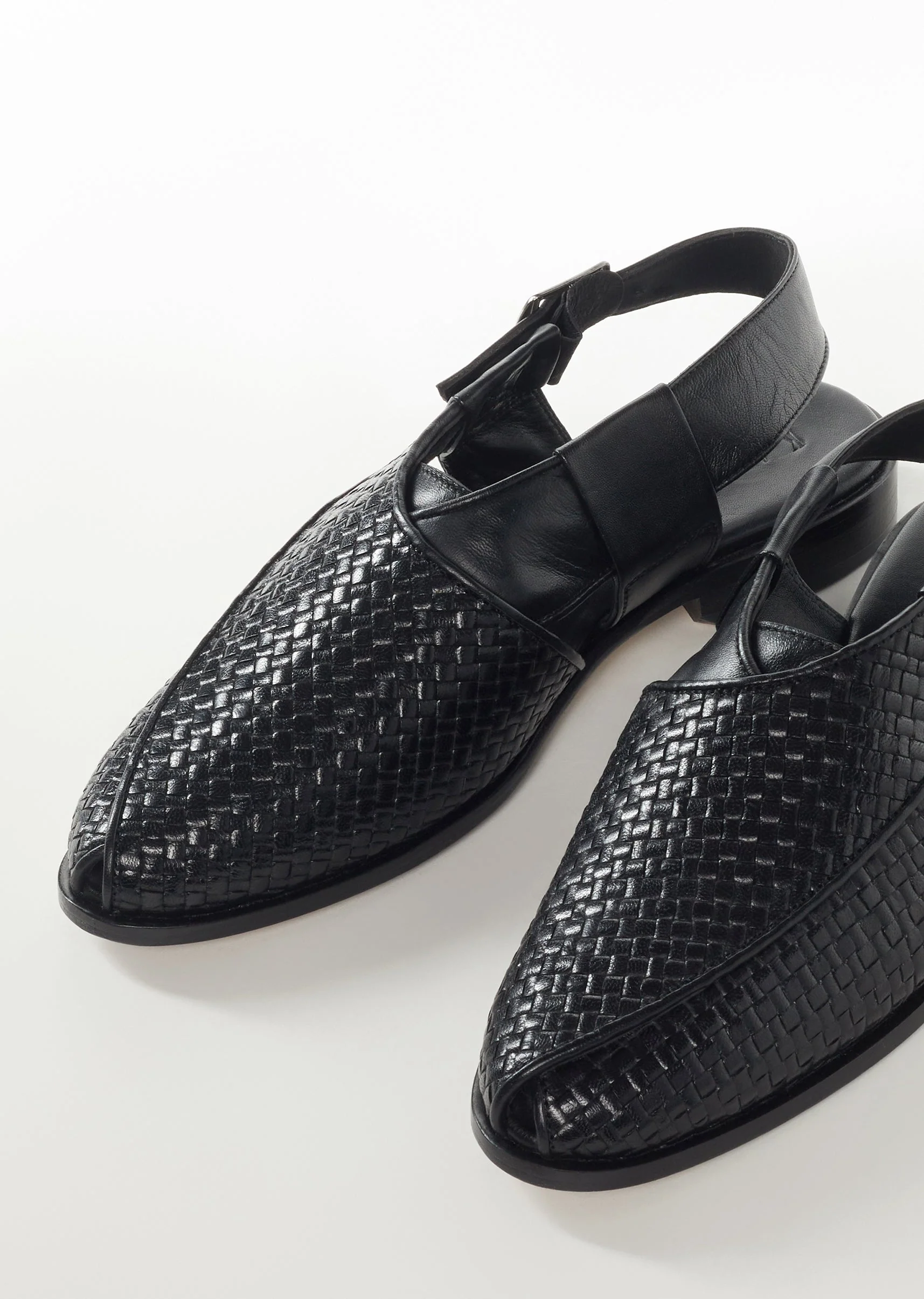 Black Faux Leather Footwear For Men For Wedding - Image 2
