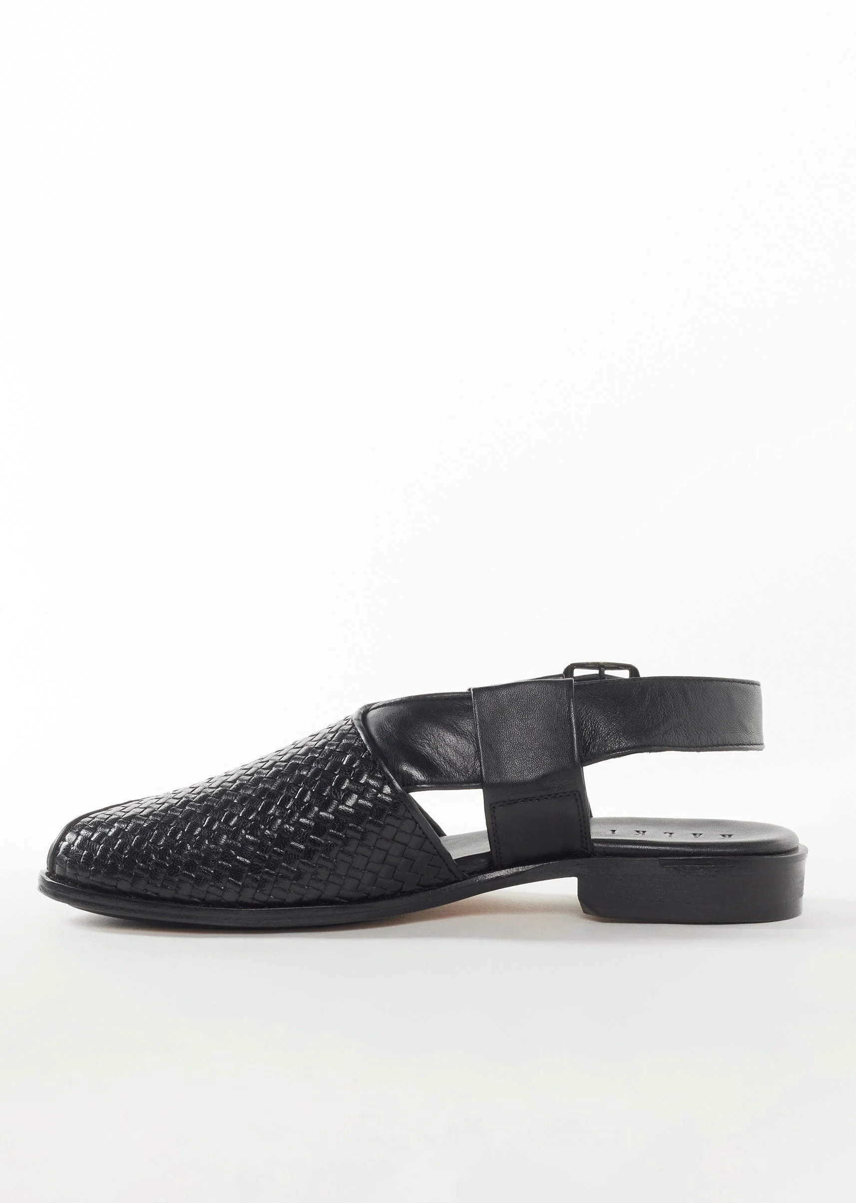 Black Faux Leather Footwear For Men For Wedding - Image 4