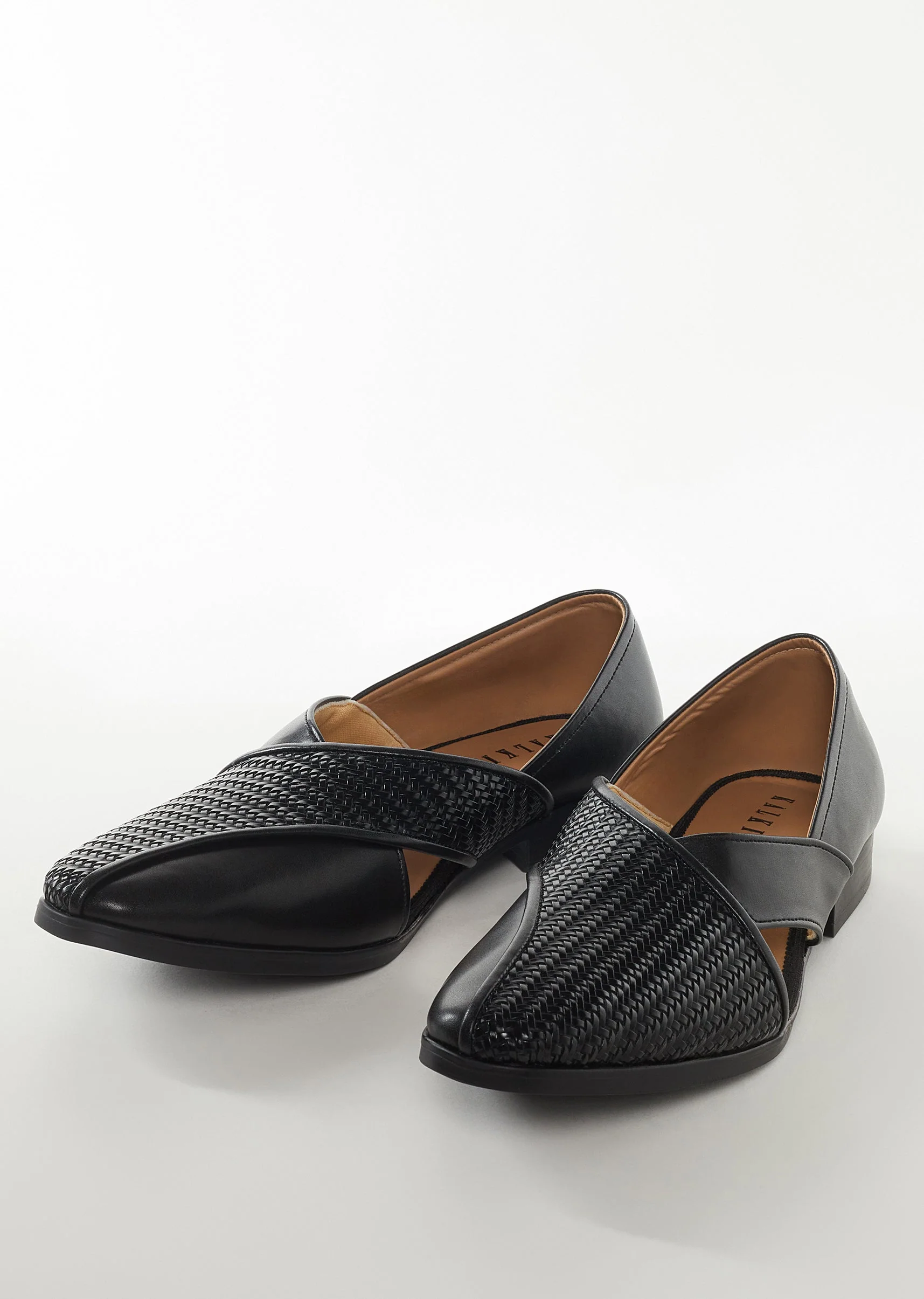 Black Faux Leather Mens Footwear