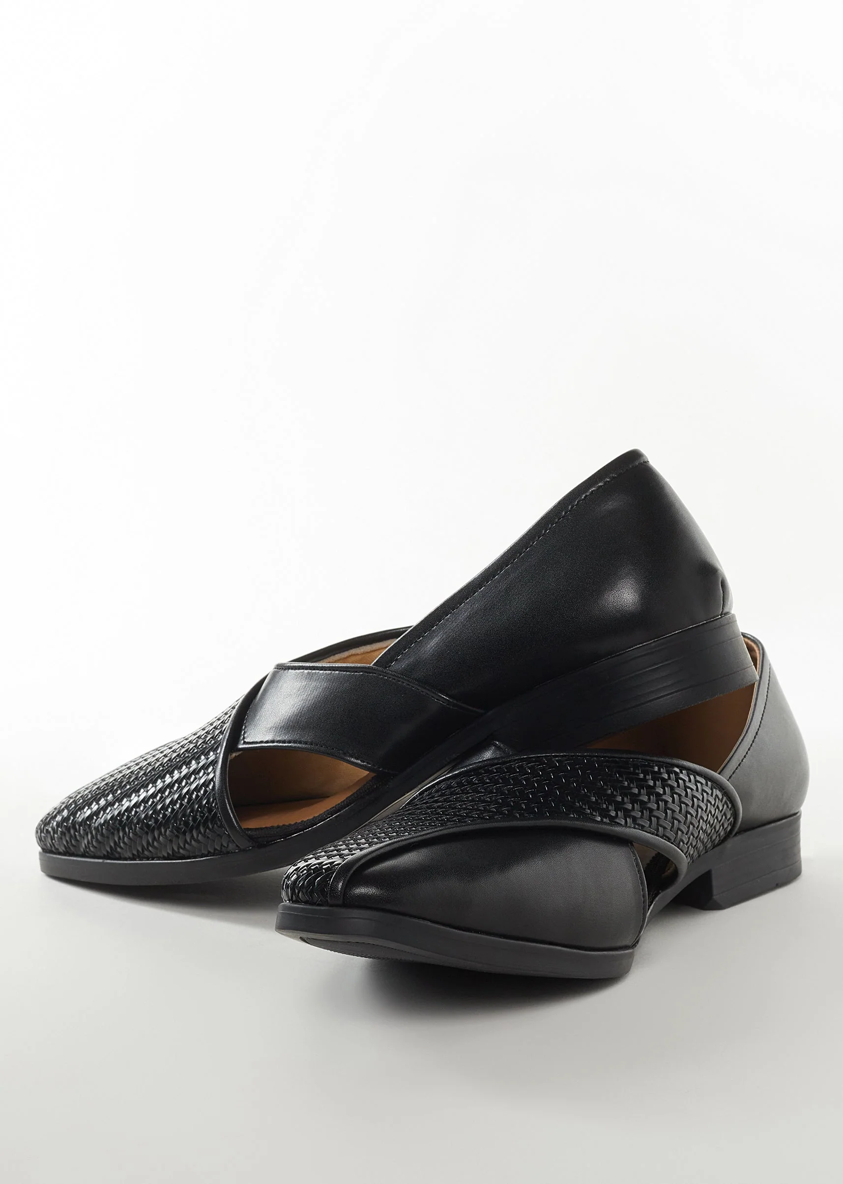 Black Faux Leather Mens Footwear - Image 3
