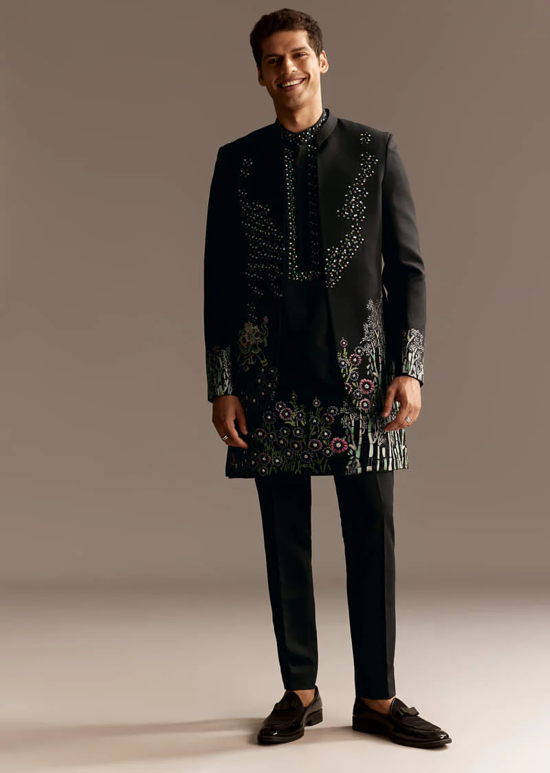 Black Jodhpuri Kurta Set - Image 2