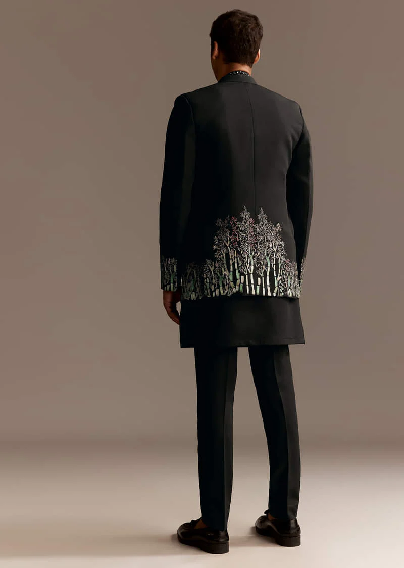 Black Jodhpuri Kurta Set - Image 5