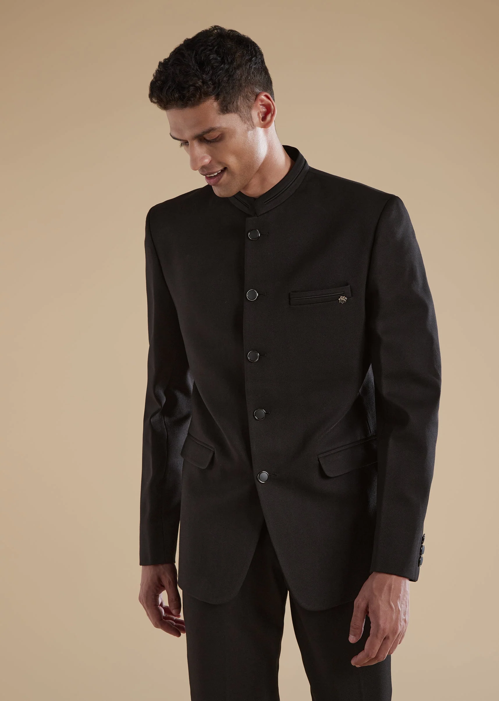 Black Jodhpuri Set In Classic Plain Finish - Image 4