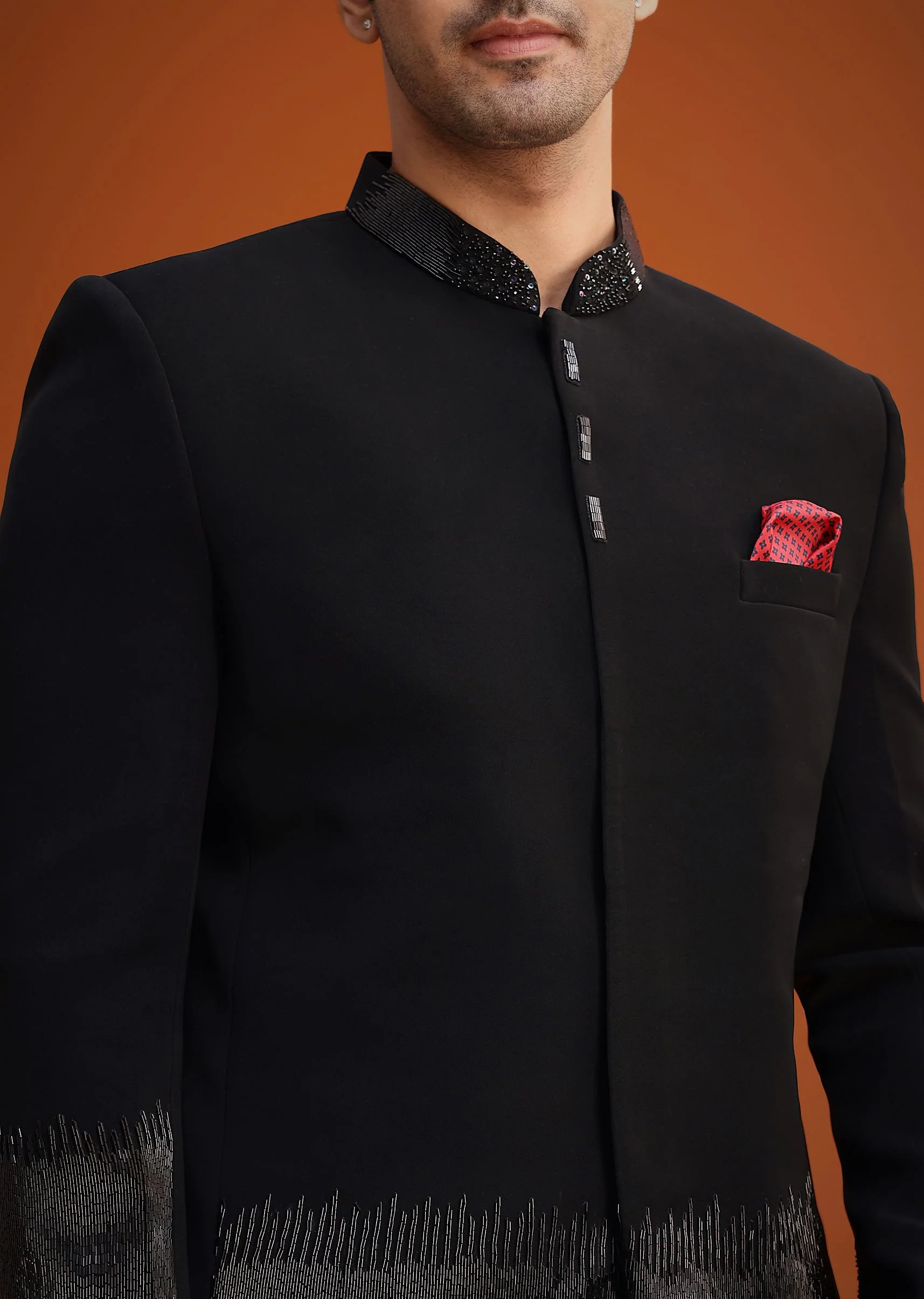 Black Jodhpuri Set With Zardozi Work - Image 2