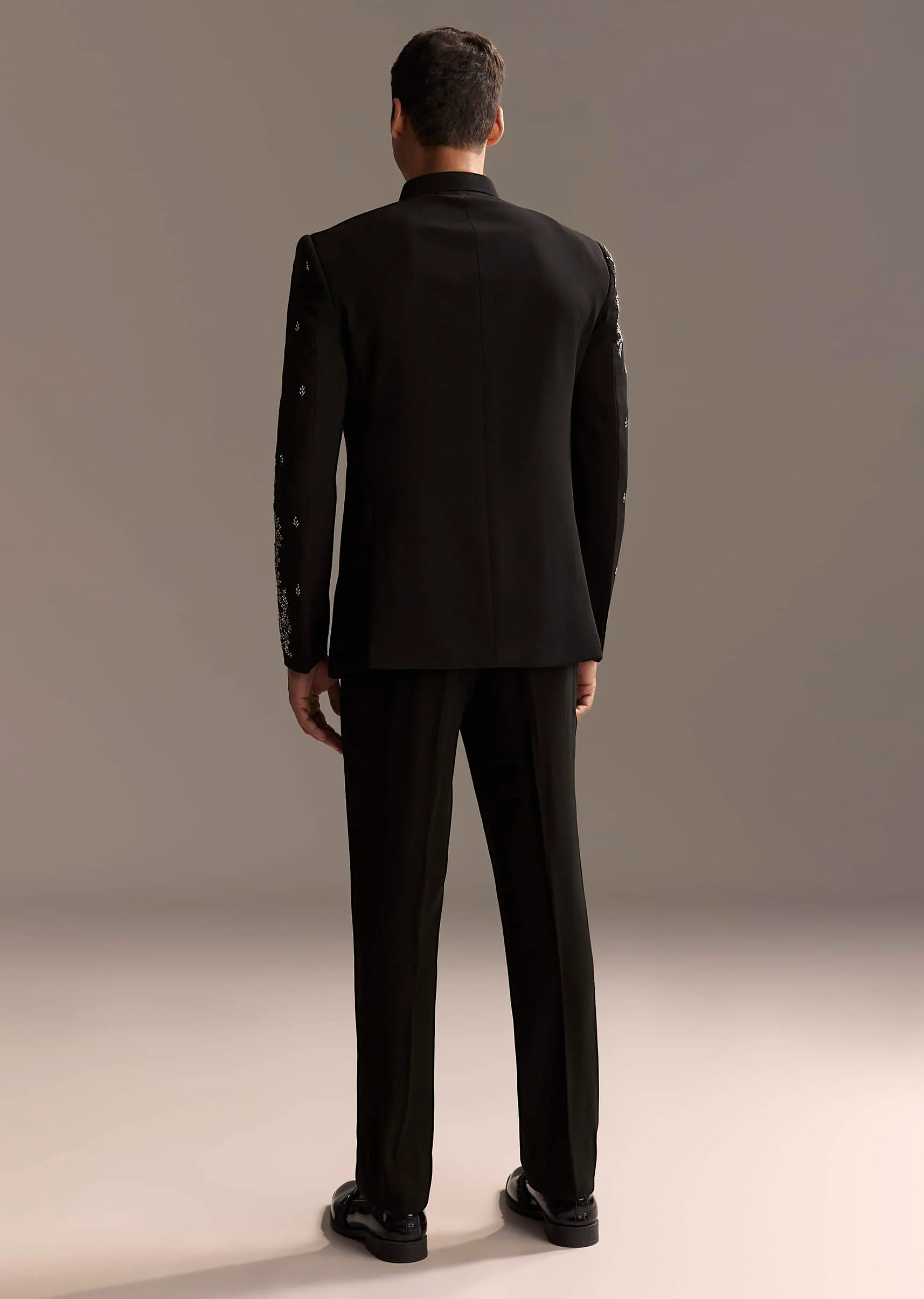Black Jodhpuri Suit For Men With Heavy Hand Embroidery - Image 3