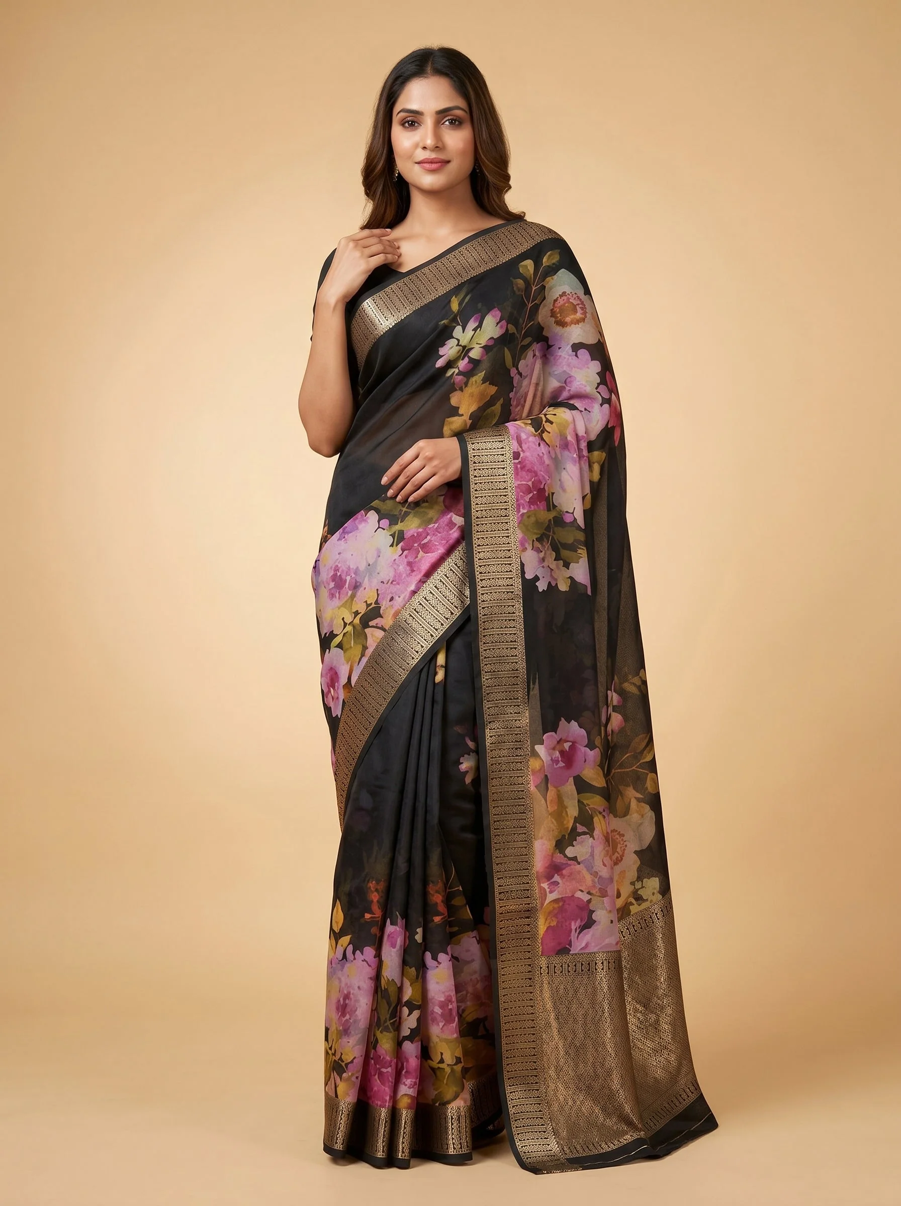 Black Midnight Weave Handloom Saree