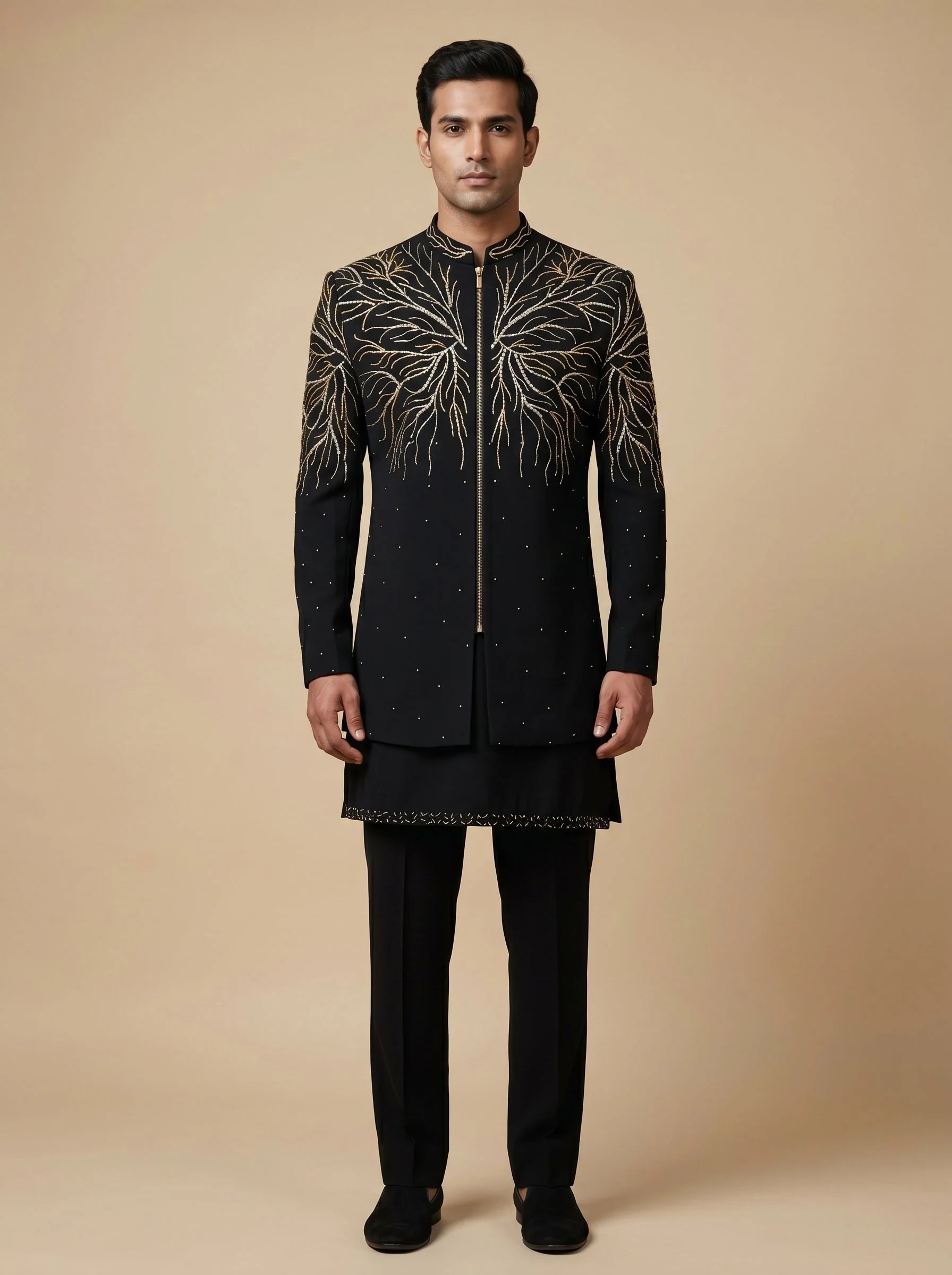 Black Refined Indowestern