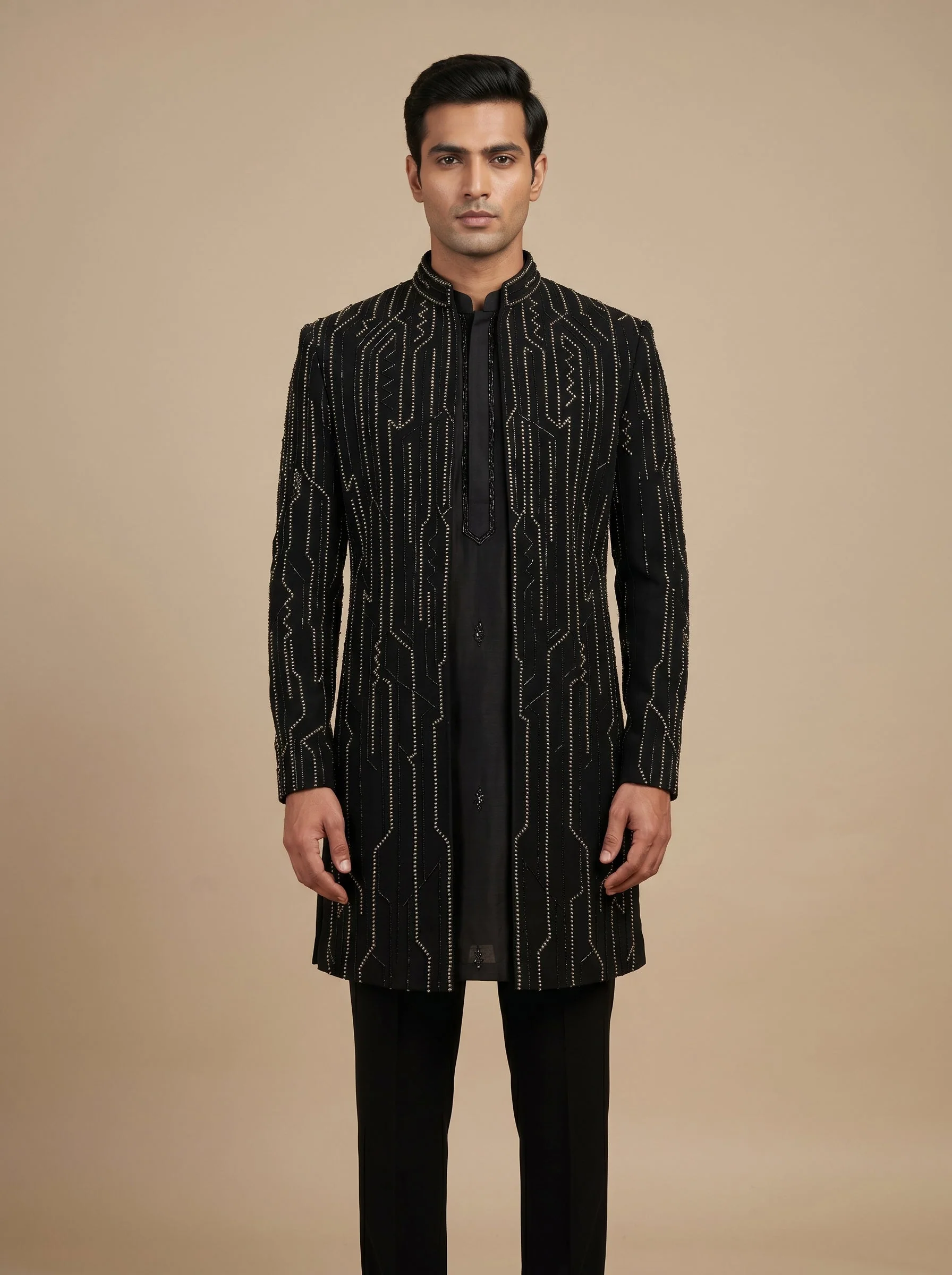 Black Regal Sherwani