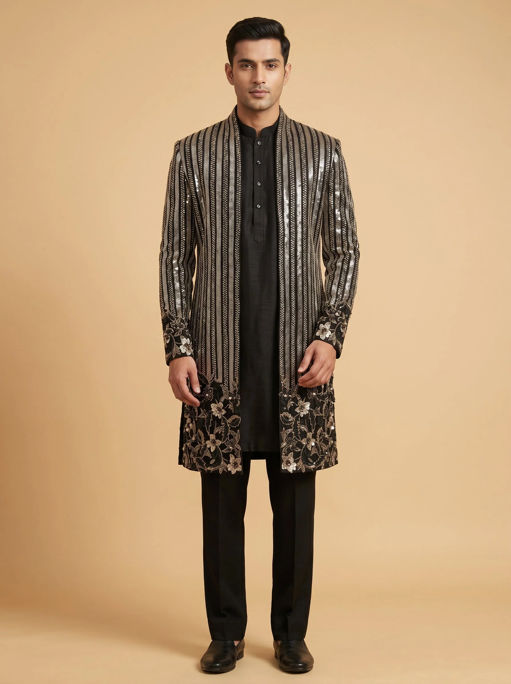 Black Royal Sherwani