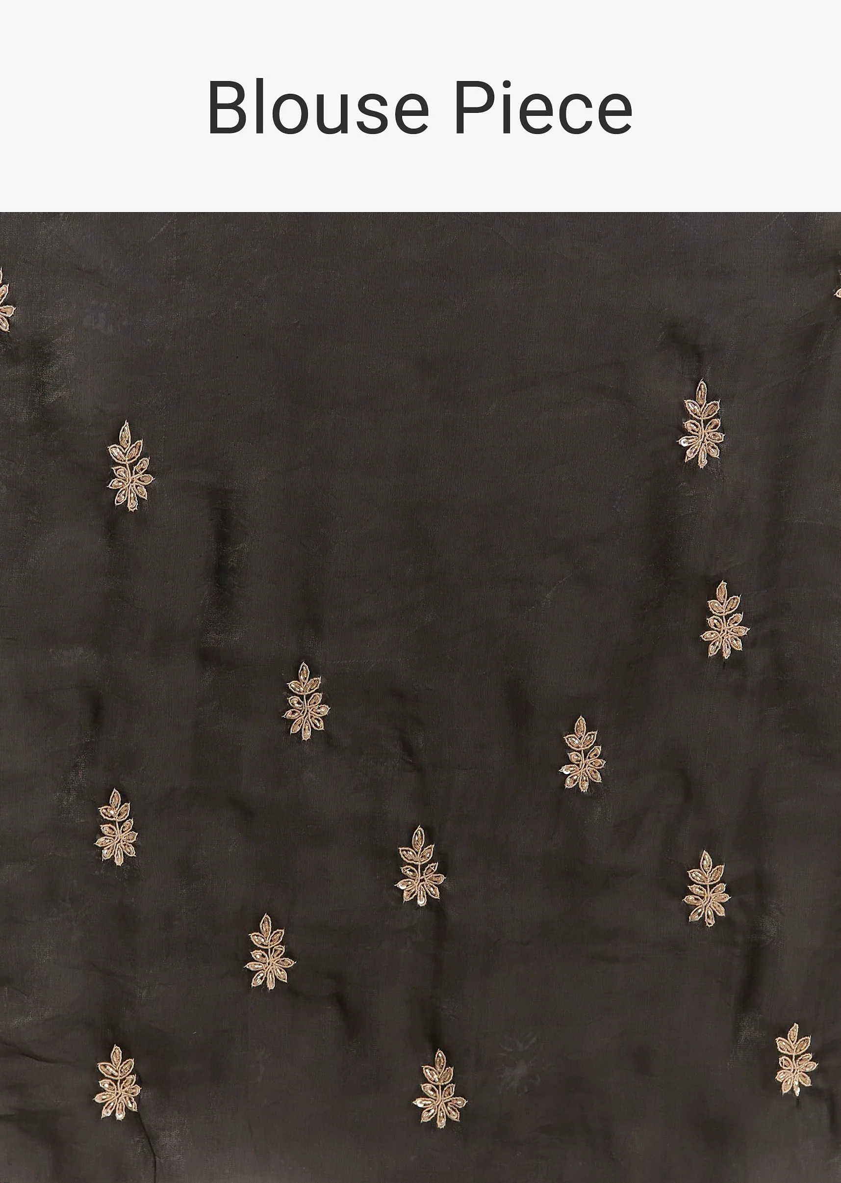 Black Satin Saree With Zardosi Sequins And Scallop Border - Image 10