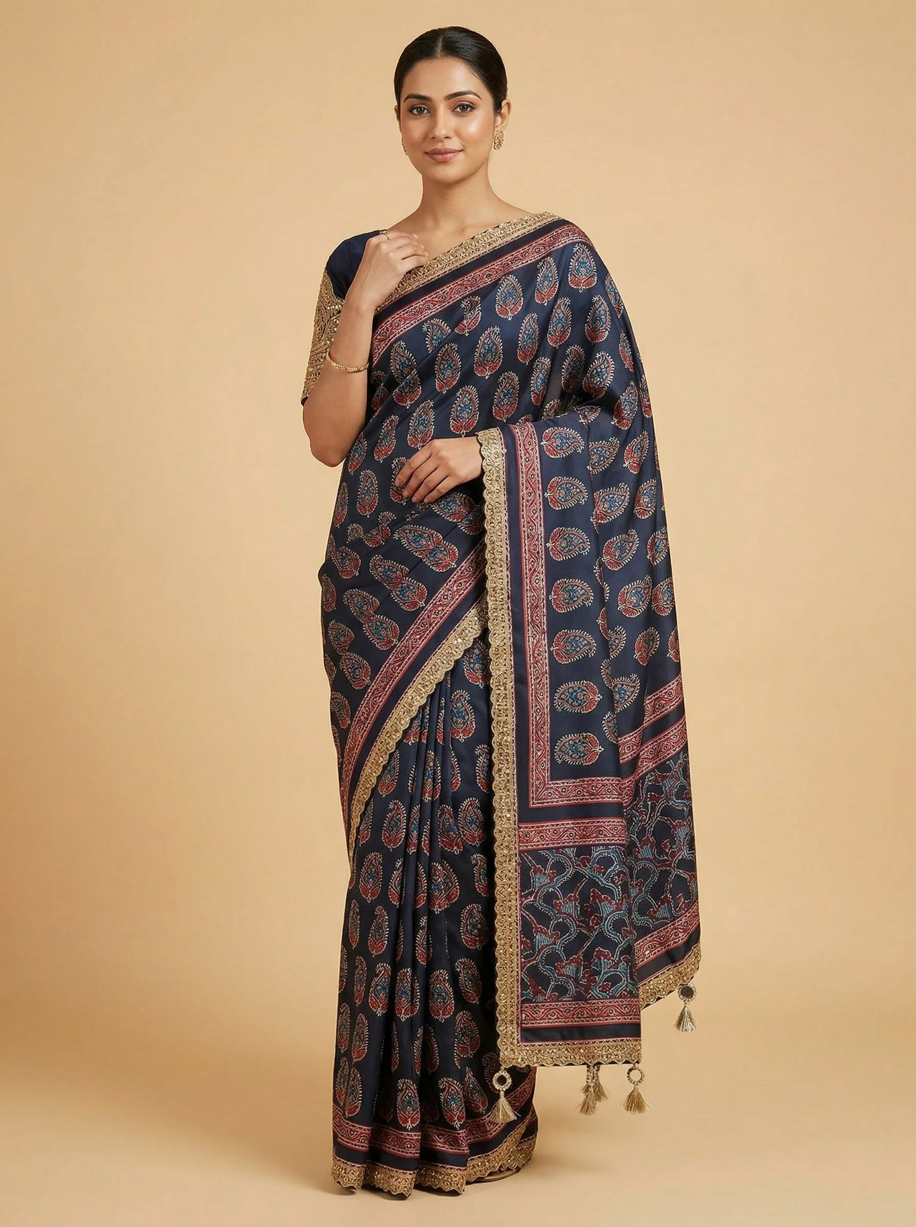 Black Sophisticated Embroidered Saree